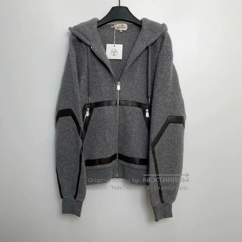 Hermes Hermes Leather Patched Zip-up Hooded Jacket Size US S / EU 44-46 / 1 - 2 Thumbnail