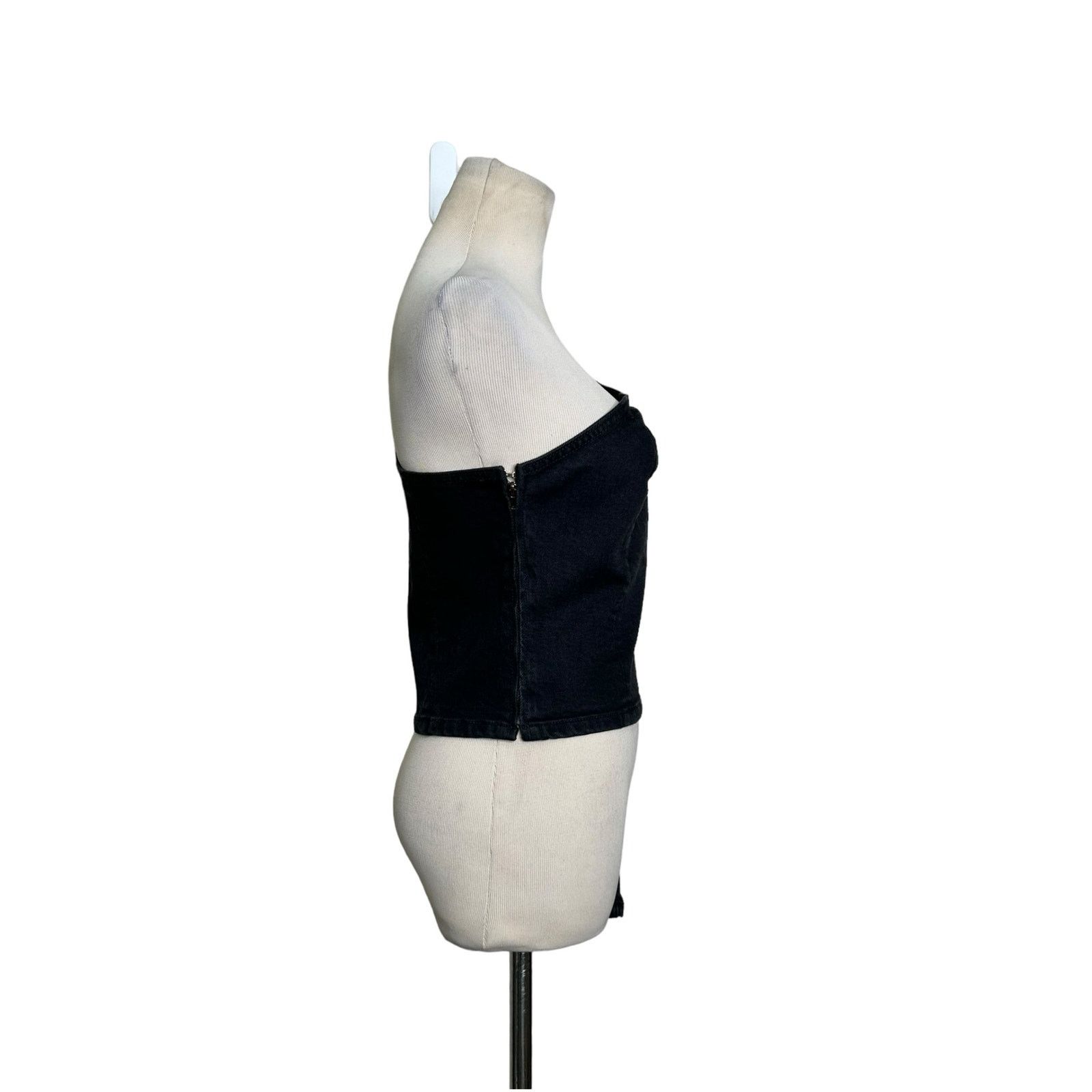 GRLFRND GRLFRND black denim one shoulder crop top size Small Size S / US 4 / IT 40 - 10 Thumbnail