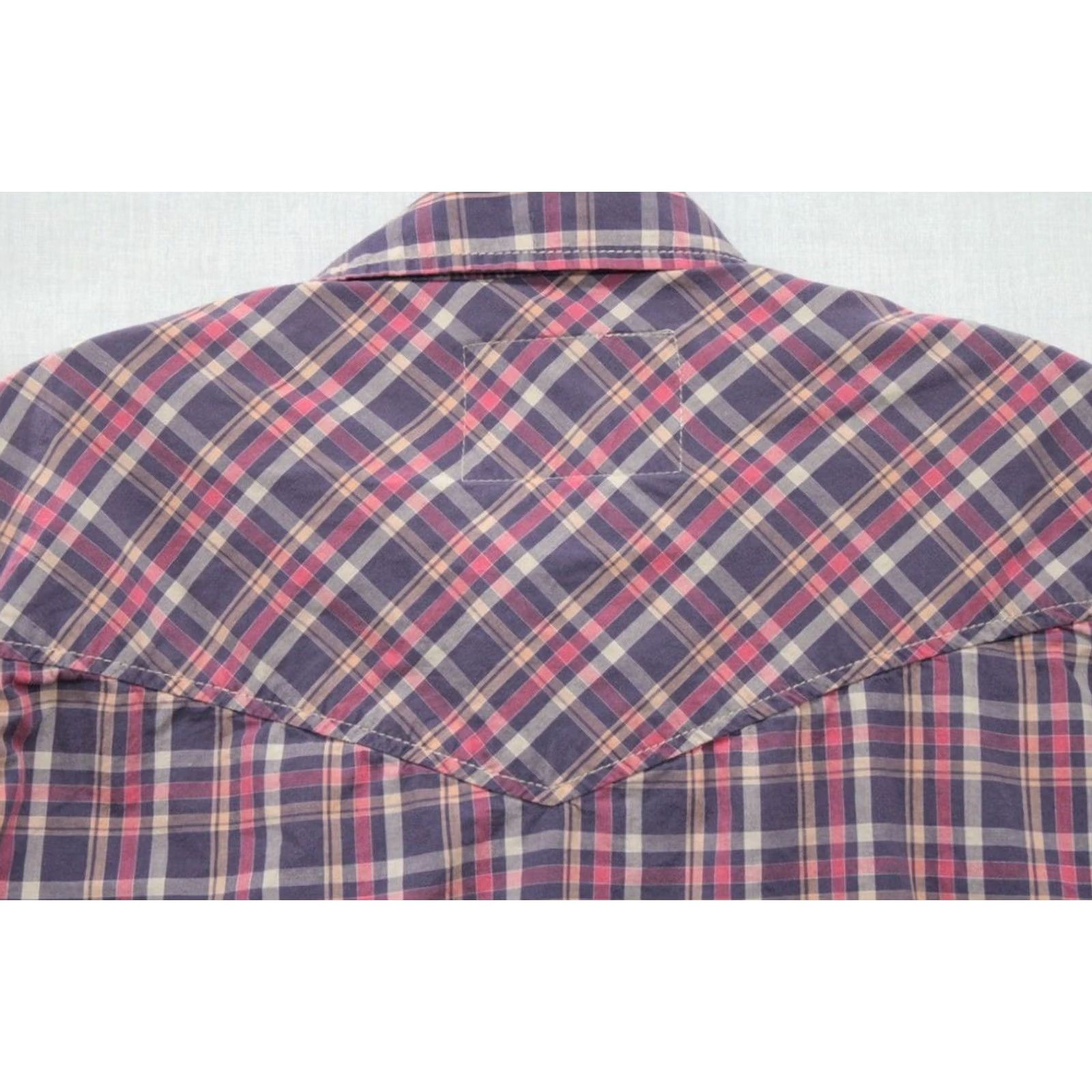 Vintage Christian Audigier Y2K Shirt Mens Small Pearl Snaps Purple Pink Plaid Western Flip Cuff Size US S / EU 44-46 / 1 - 4 Thumbnail