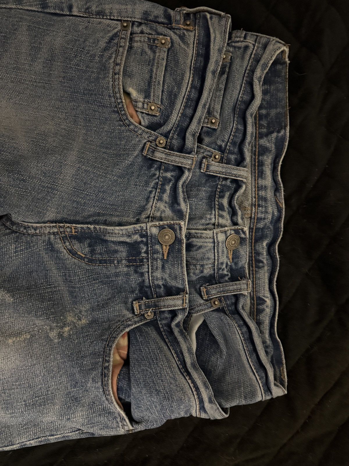 PPFM PPFM double waisted distressed blue denim jeans Size US 30 / EU 46 - 2 Thumbnail