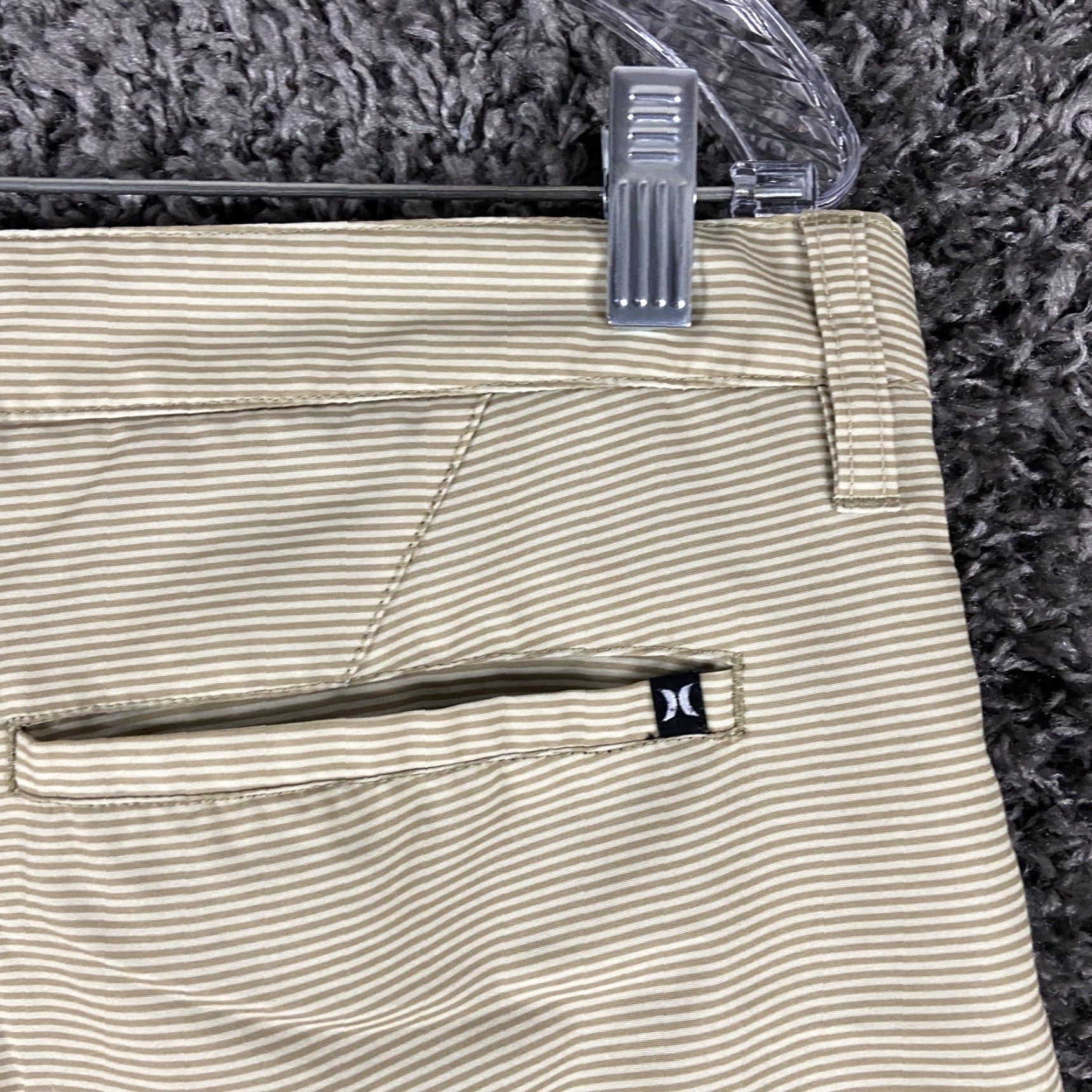 Hurley Hurley Shorts Men’s 34 Green Striped Chino Size US 34 / EU 50 - 7 Thumbnail