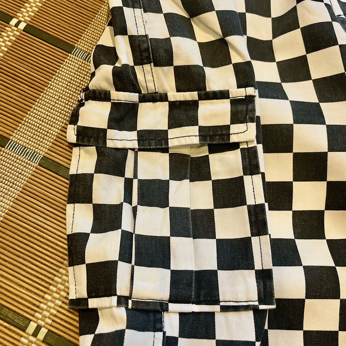Japanese Brand × Vintage VTG White Checkerboard Pants With Flared Legs Size US 34 / EU 50 - 2 Thumbnail