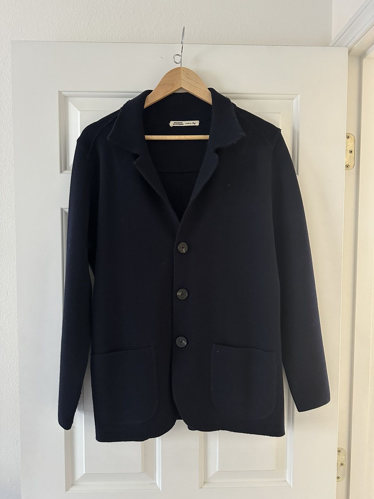 image of Maurizio Baldassari Navy Wool Sweater Jacket, Men's (Size Medium)