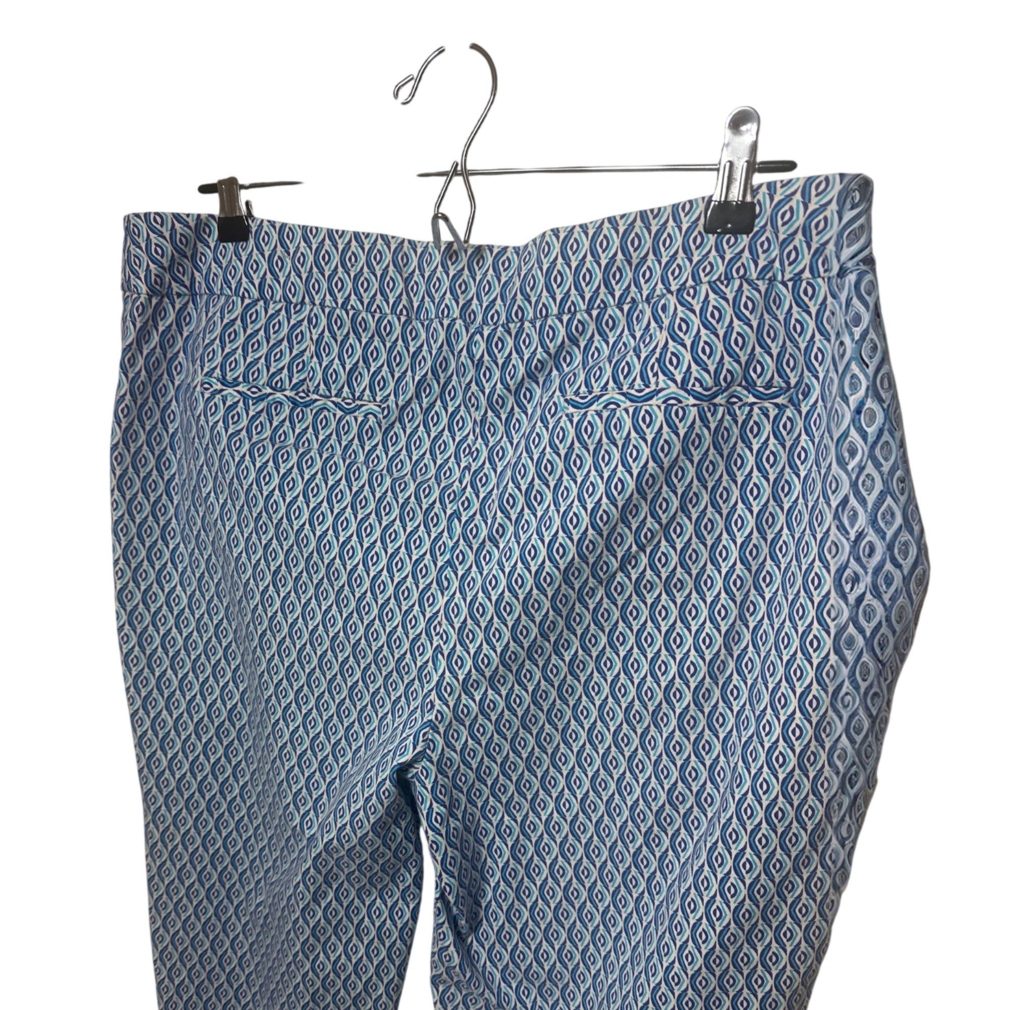 Chicos Chico’s Blue white Geometric Print Leg Pants size 3 XL Size 37" - 5 Thumbnail