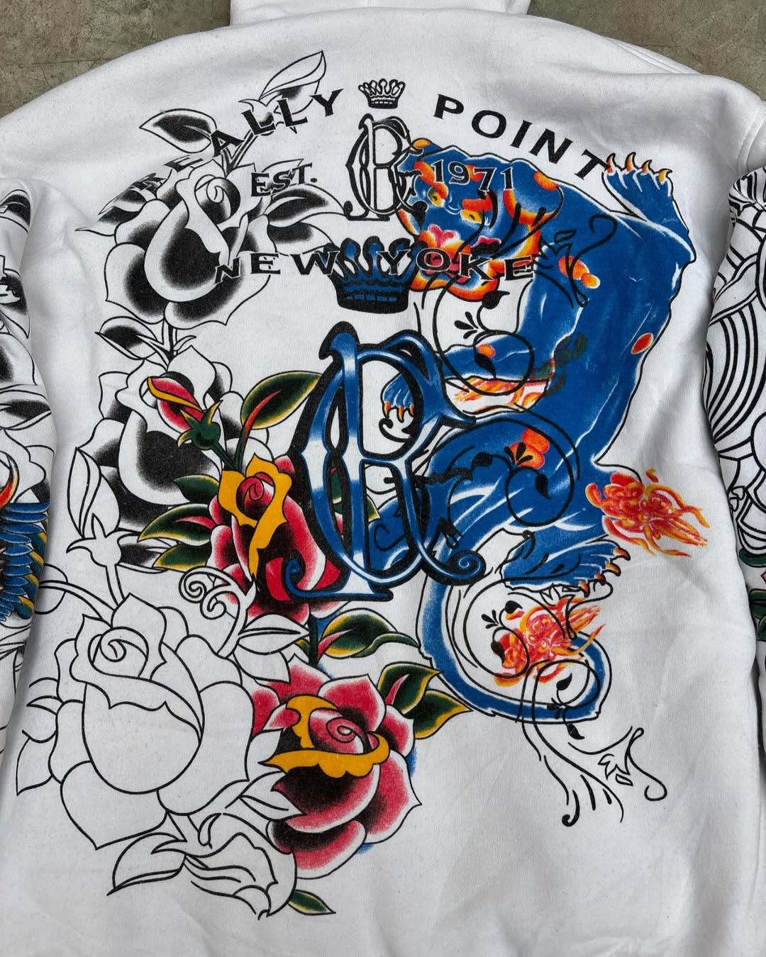Japanese Brand × Vintage Y2k Ed Hardy Real Point 90's Embroidered Zipper Hoodie Size US M / EU 48-50 / 2 - 9 Thumbnail