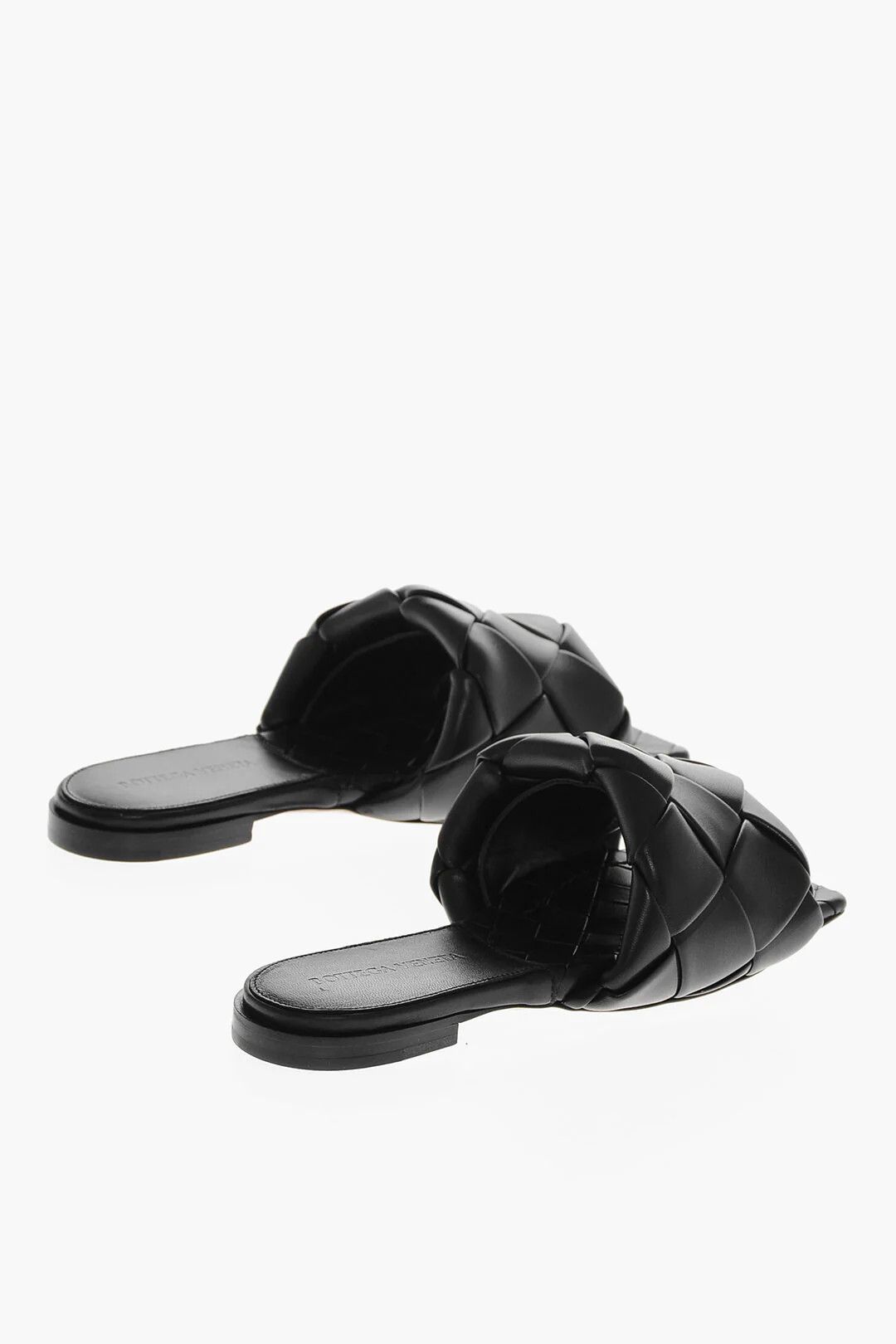 Bottega Veneta og1mm0426 Braided Leather Sliders in Black Size US 5 / IT 35 - 2 Thumbnail