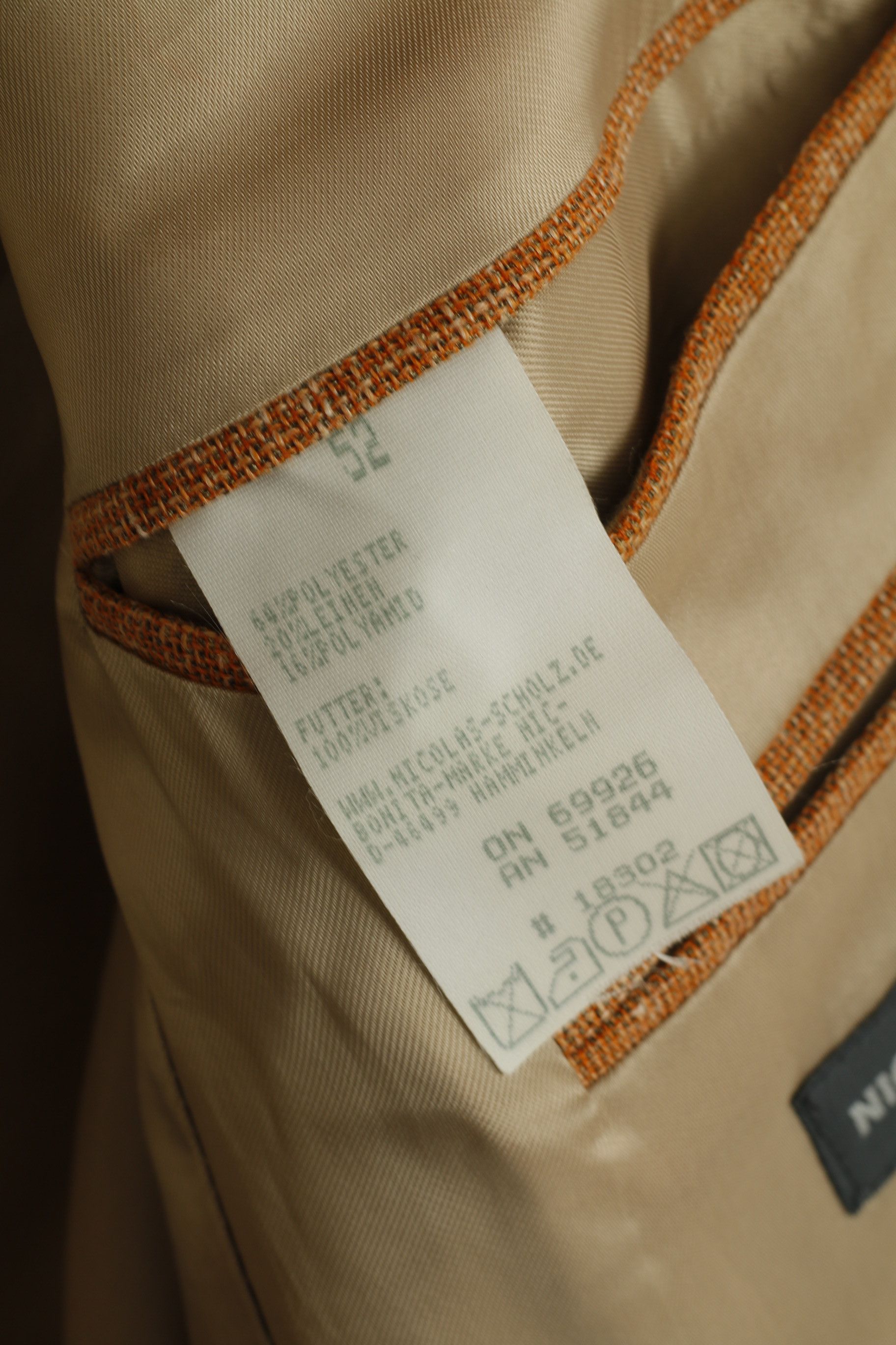 Vintage Nicolas Scholz Men 52 42 Blazer Brick Linen Blend 8301 Size 42R - 5 Thumbnail