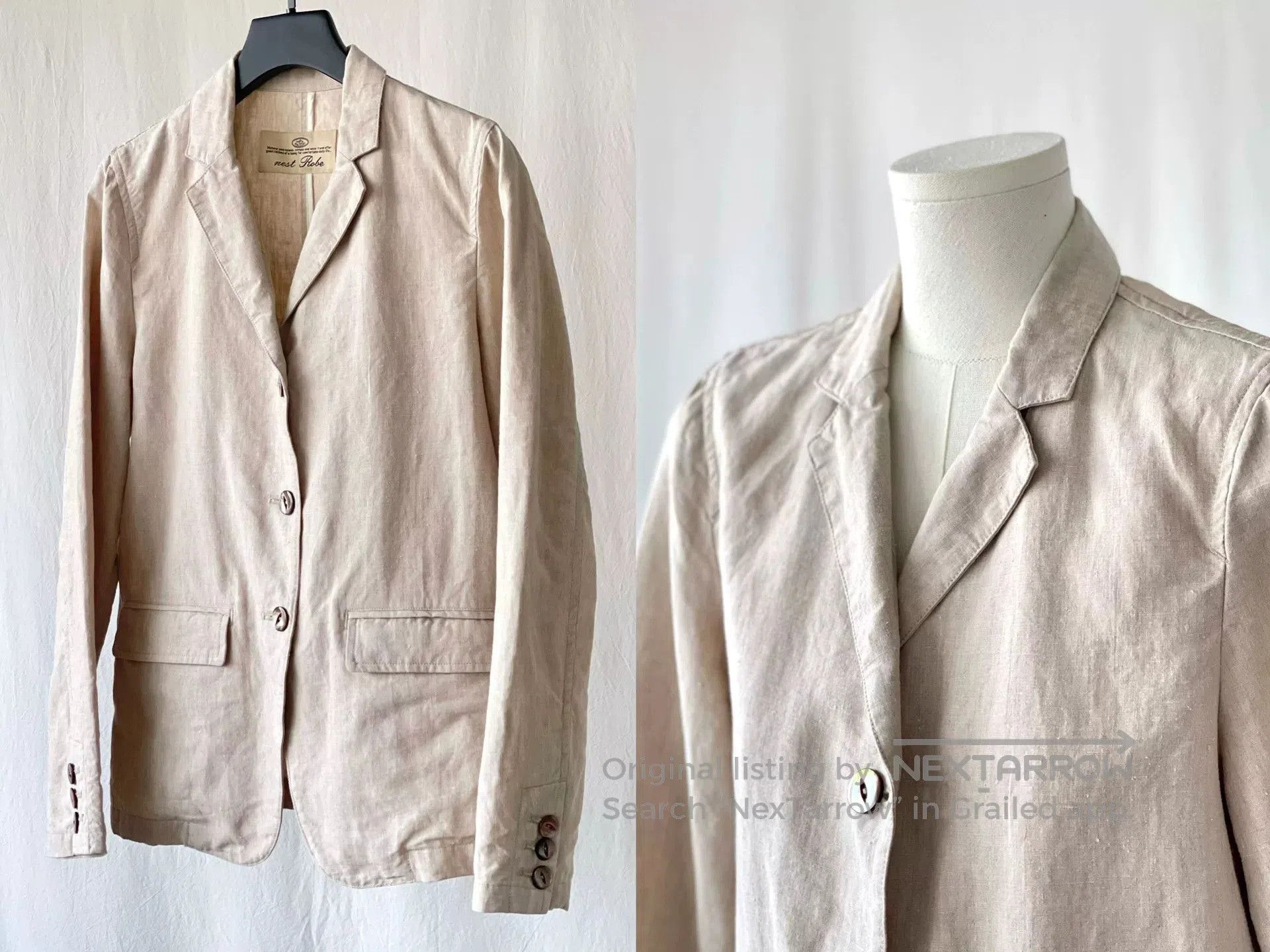 Other Natural Linen Suit Jacket. Size M / US 6-8 / IT 42-44 - 7 Thumbnail