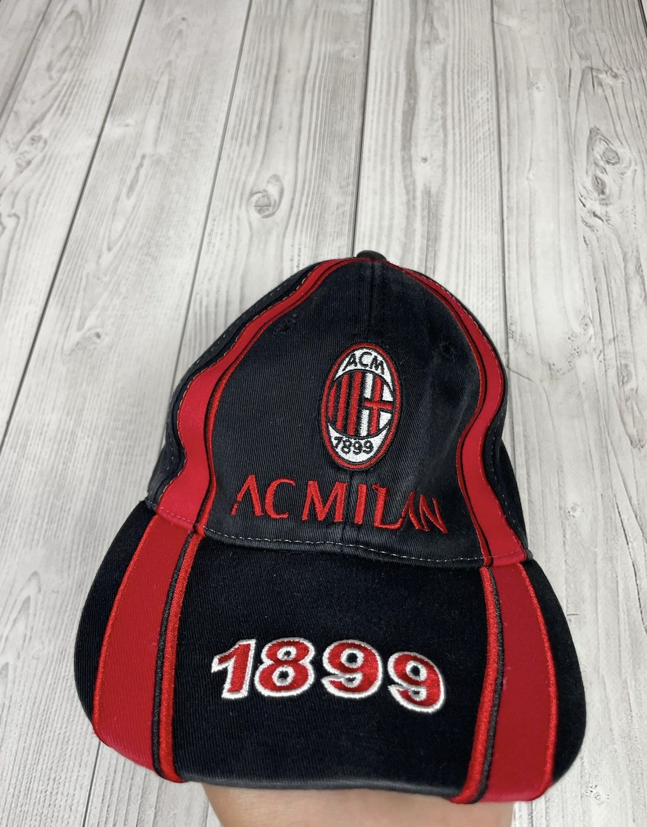 Vintage AC Milan cap black big logo 1899 Size ONE SIZE - 2 Thumbnail