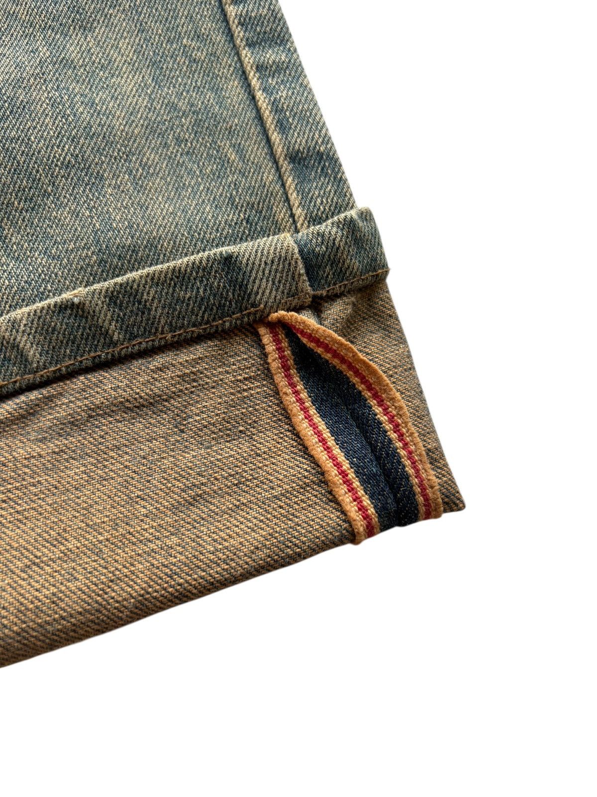 Kapital VINTAGE WRANGLER SELVEDGE BAGGY RUSTY DISTRESSED DENIM Size US 30 / EU 46 - 11 Thumbnail