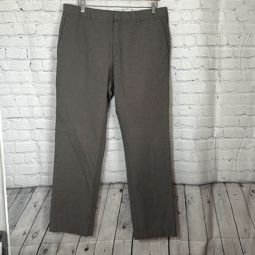 Banana Republic Banana Republic Non Iron Tailored Slim Fit Pants 35x32 Brown Tan Dress Pants Men Slim Chino 32 Inseam Mens Size US 35 - 2 Thumbnail