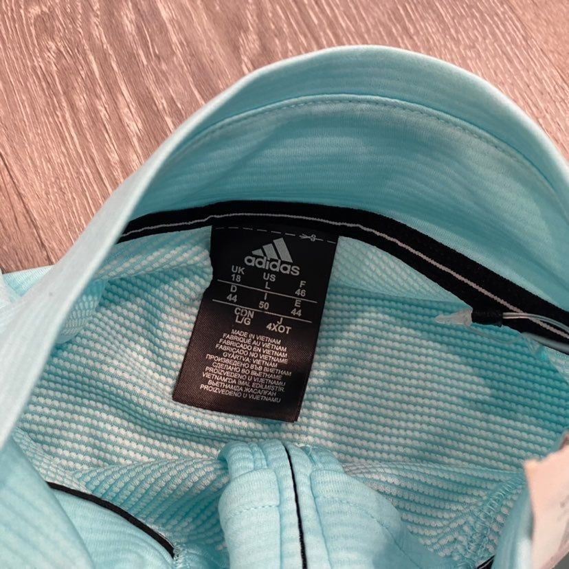 Adidas NWT Adidas Blue Quarterzip women Large Bin I-34 Size L / US 10 / IT 46 - 4 Thumbnail