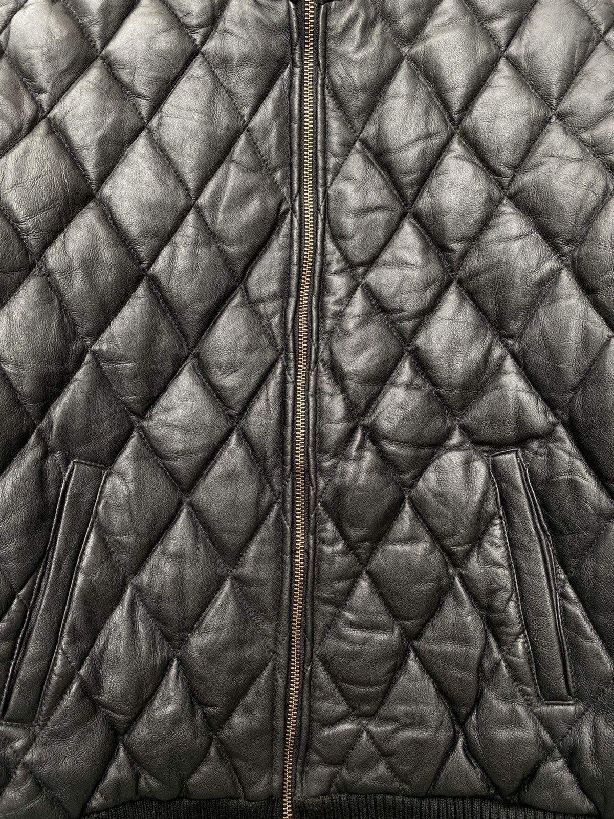 Japanese Brand 2000s- Kawanoyakata Schaffen- Quilted Leather Down Jacket Size US M / EU 48-50 / 2 - 8 Thumbnail