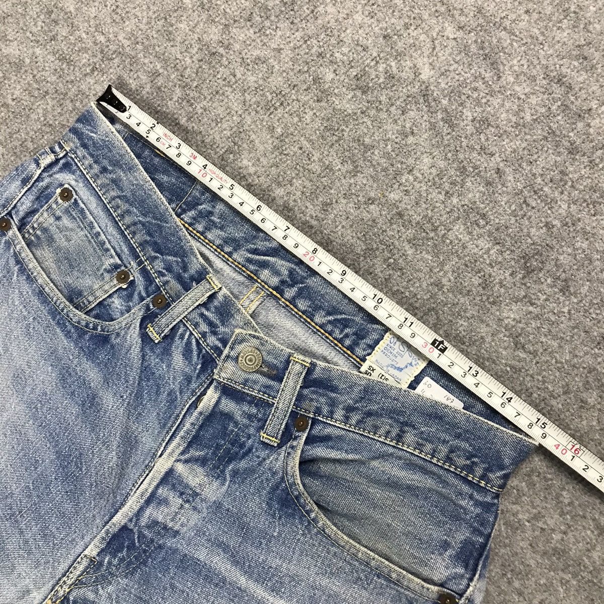Orslow ORSLOW 2005 DISTRESSED SELVAGE DENIM LIGHT DENIM PANTS Size US 30 / EU 46 - 15 Thumbnail