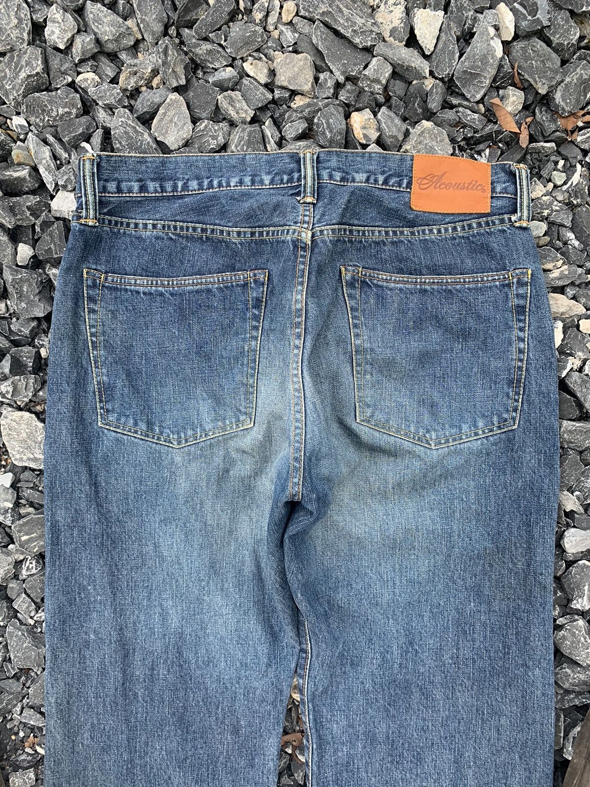 Japanese Brand ACOUSTIC SELVEDGE BUTTON FLY JAPANESE FADED DISTRESSED DENIM Size US 36 / EU 52 - 14 Thumbnail