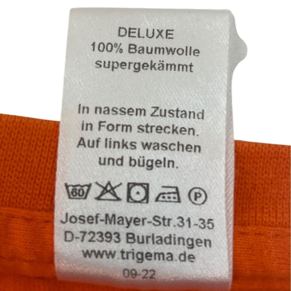 Other Trigema Mens Orange V-Neck T-Shirt 2XL Deluxe 100% Cotton Ma Size US XXL / EU 58 / 5 - 4 Thumbnail