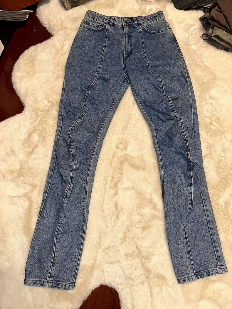 Y/Project Y/Project 2018 Ruched Distressed Jeans - dmc Size US 29 - 1 Thumbnail