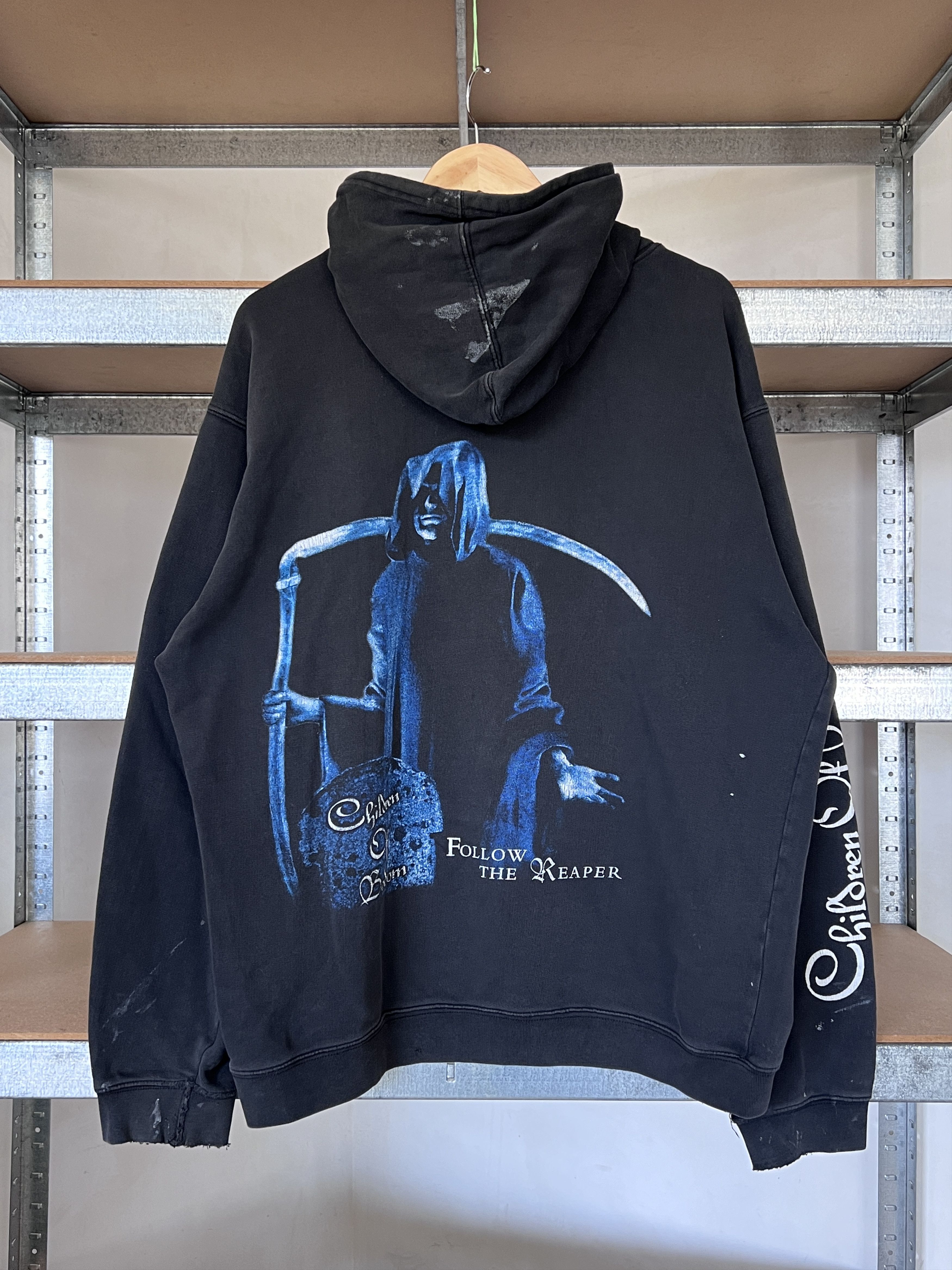 image of Band Tees x Rock Band Children Of Bodom 2000 Vintage Follow The Reaper Band Hoodie in Black (Size X