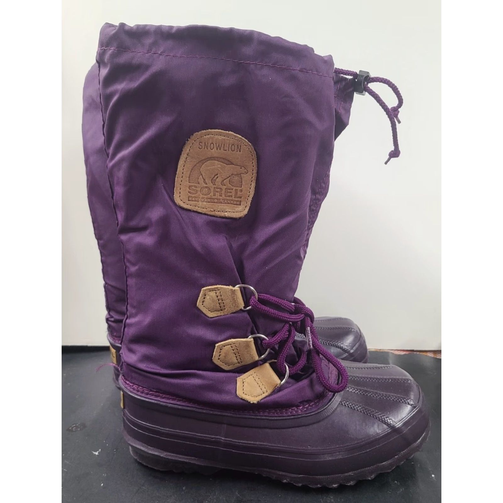 SOREL Sorel Kaufman Snowlion Snow Boots Womens Purple Plum Felt Lined Mid-Calf Winter Snow Boots Size 6 Size US 6 / IT 36 - 4 Thumbnail