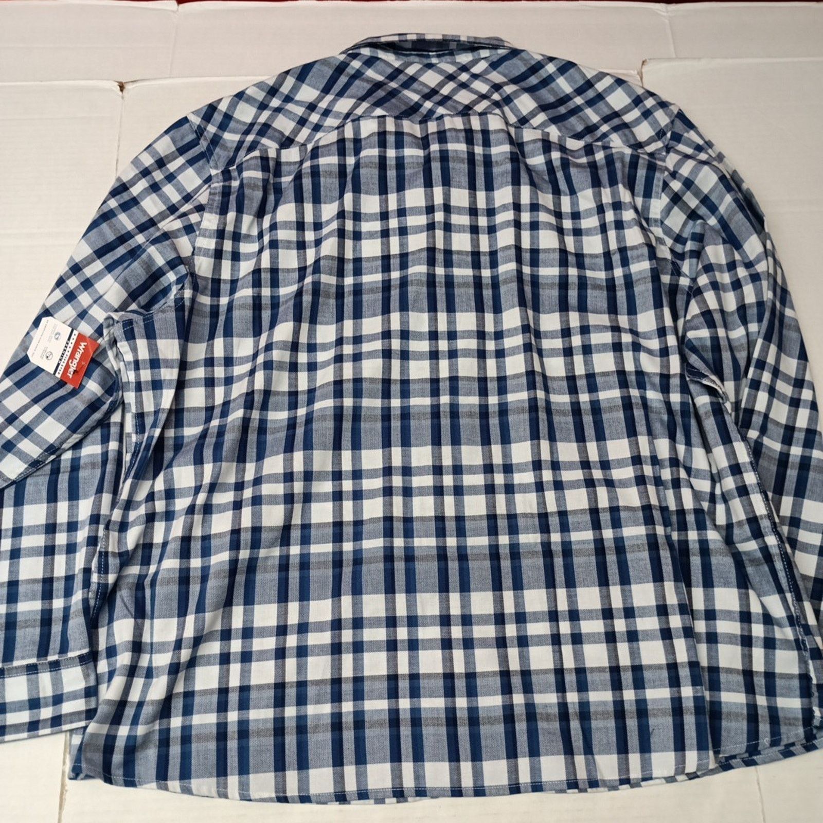 Wrangler Wrangler Cowboy Wash Shirt Men's Size 3XL Blue White Plaid Size US XXL / EU 58 / 5 - 8 Thumbnail