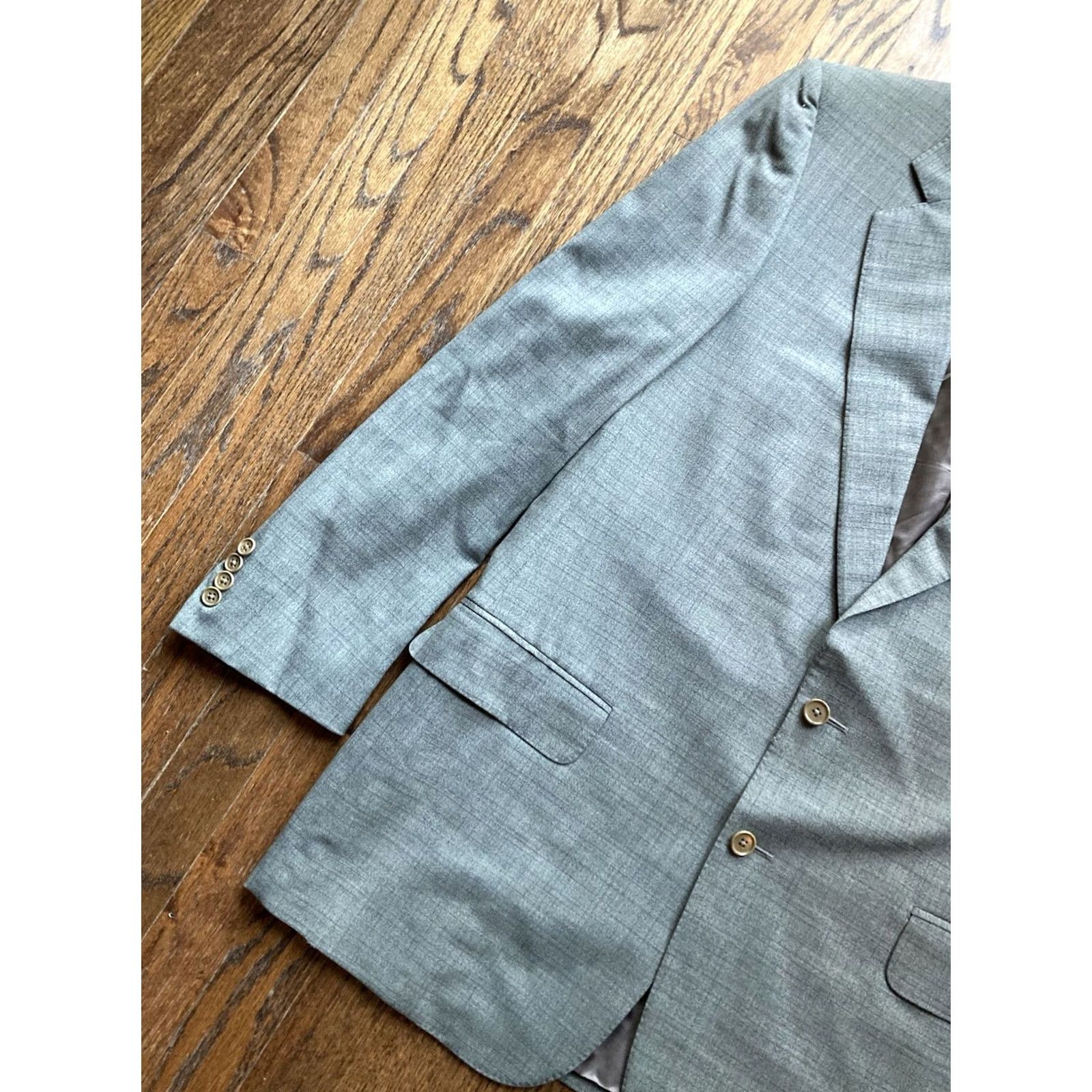 Ermenegildo Zegna Zegna Blazer Mens 44R Green Wool Jacket Regular 2 Piece Holes Note Switzerland Size 44R - 2 Thumbnail