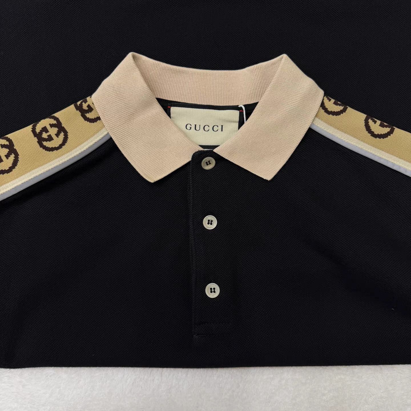 Gucci GUCCI GG Stripe Black Short Sleeve Polo Shirt K15 Size US XS / EU 42 / 0 - 3 Thumbnail