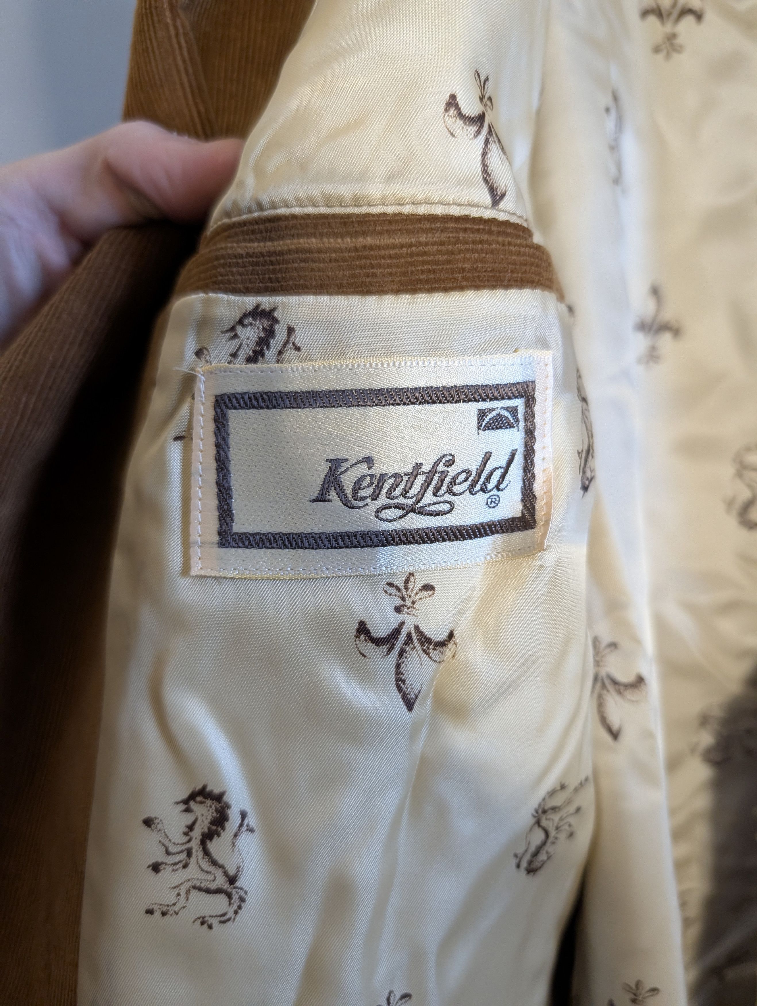 Japanese Brand KENTFIELD vtg corduroy elbow patch suede jacket fleur de lis Size 42R - 13 Thumbnail