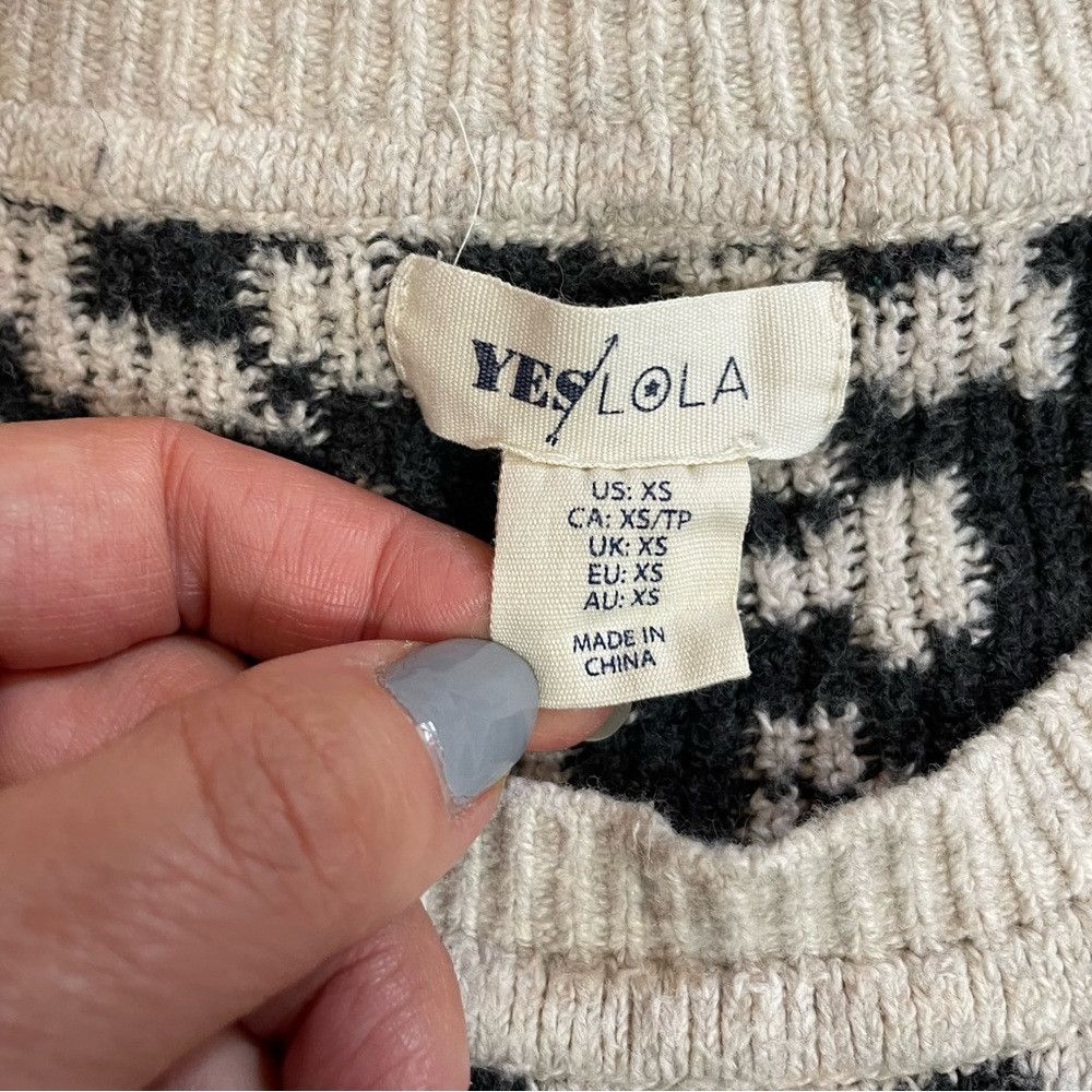 Other Yes Lola Leopard Print Cotton Blend Long Sleeve Cropped Swe Size XS / US 0-2 / IT 36-38 - 6 Thumbnail