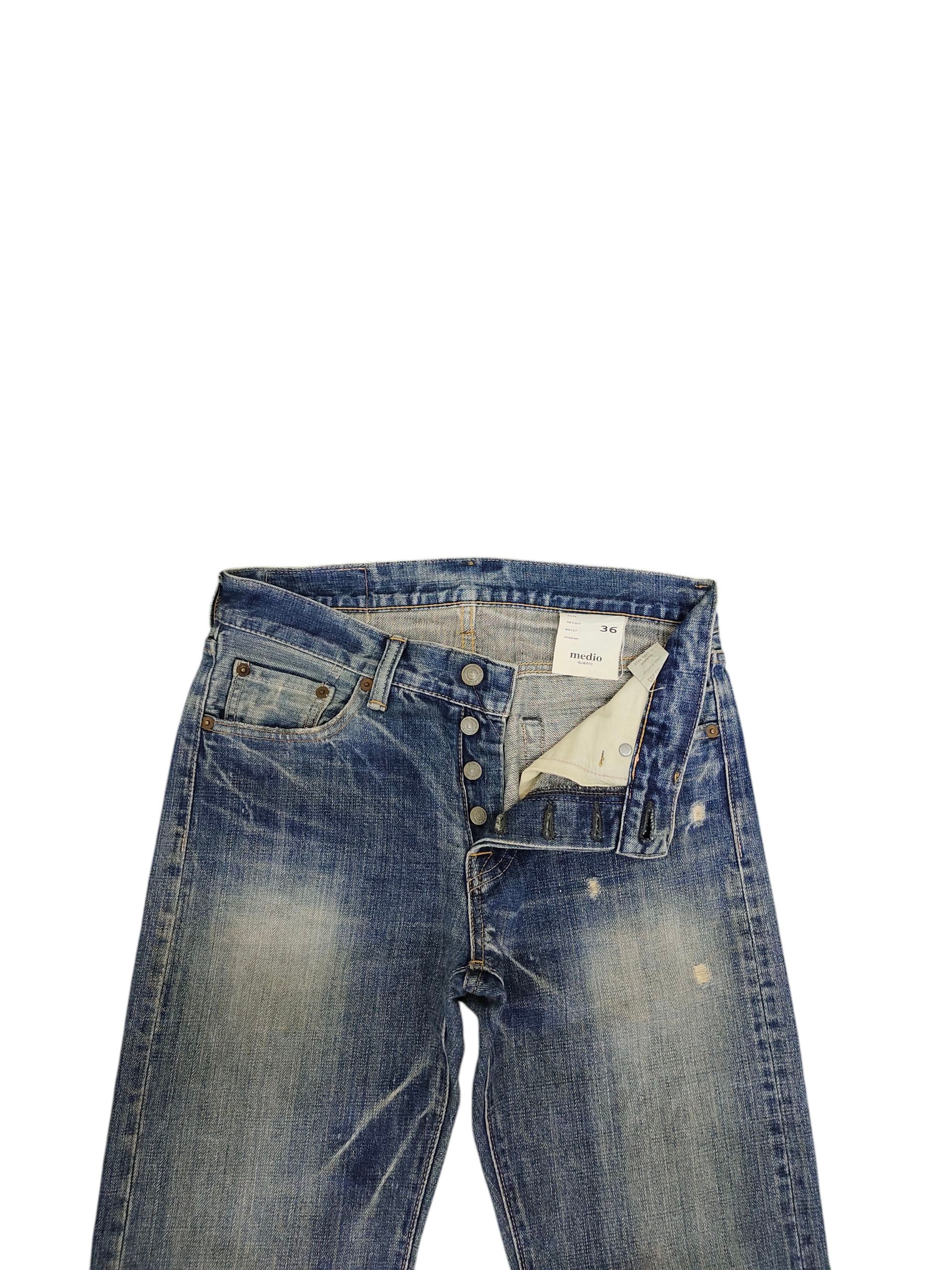 Comme des Garcons × Undercover Quadro Japan Clawmark Distress Faded Denim Jeans Size US 30 / EU 46 - 7 Thumbnail