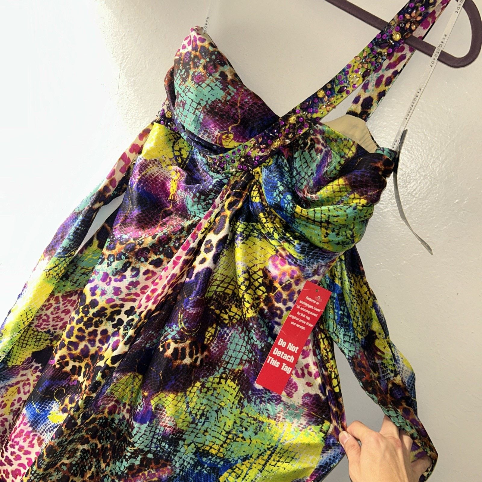Forever 21 Masquerade Off The Shoulder Dress Womens 13 / 14 Embellished Size XL / US 12-14 / IT 48-50 - 20 Thumbnail