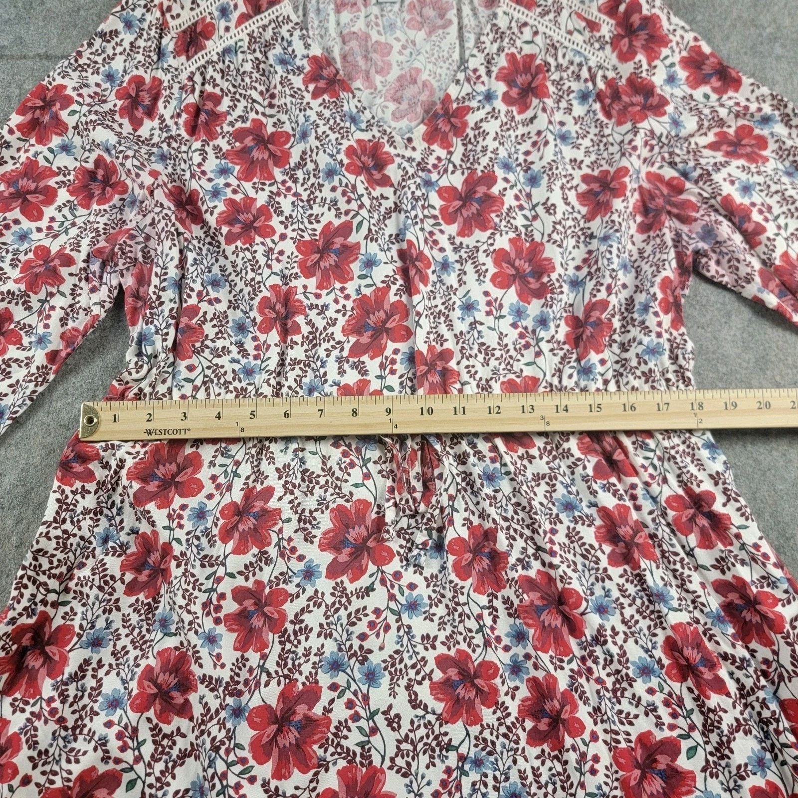 Old Navy Old Navy Waist-Defined Floral V-Neck Dress Long Sleeve Size XL / US 12-14 / IT 48-50 - 6 Thumbnail