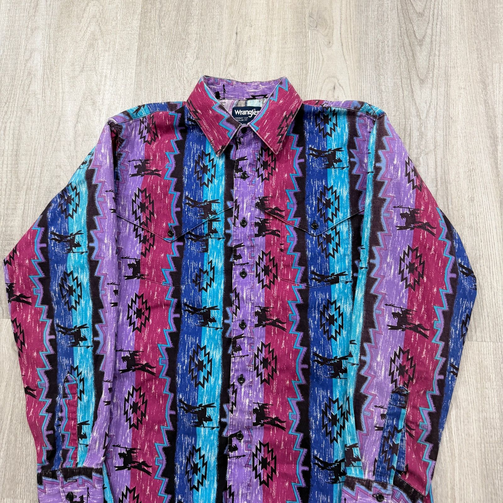 Wrangler Vintage Wrangler Cowboy Cut Shirt Men's 16.5 35 Aztec Cowboy Size US L / EU 52-54 / 3 - 2 Thumbnail
