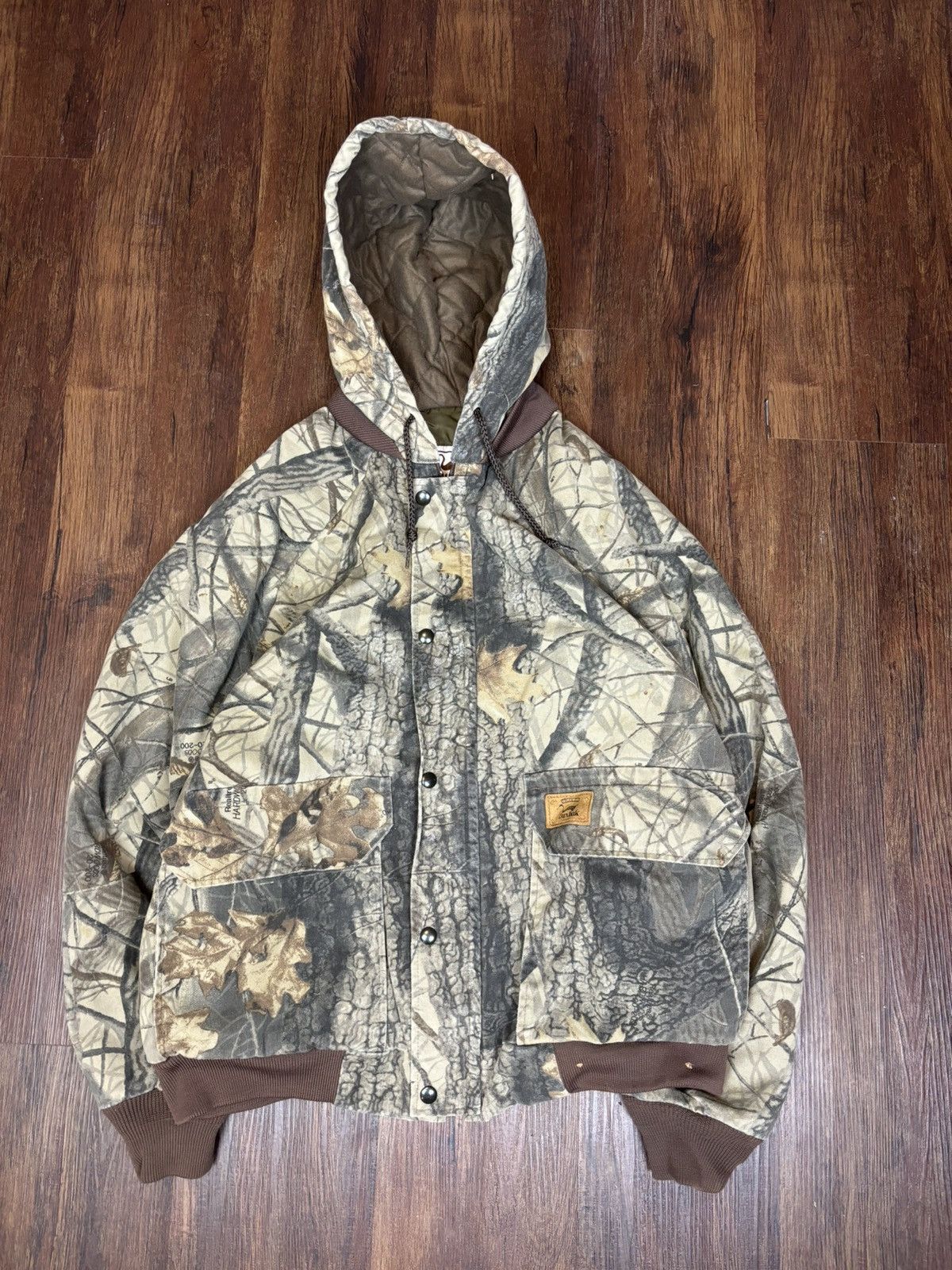 Vintage Vintage duxbak camo realtre quilted zip and button up jacket Size US XL / EU 56 / 4 - 1 Thumbnail