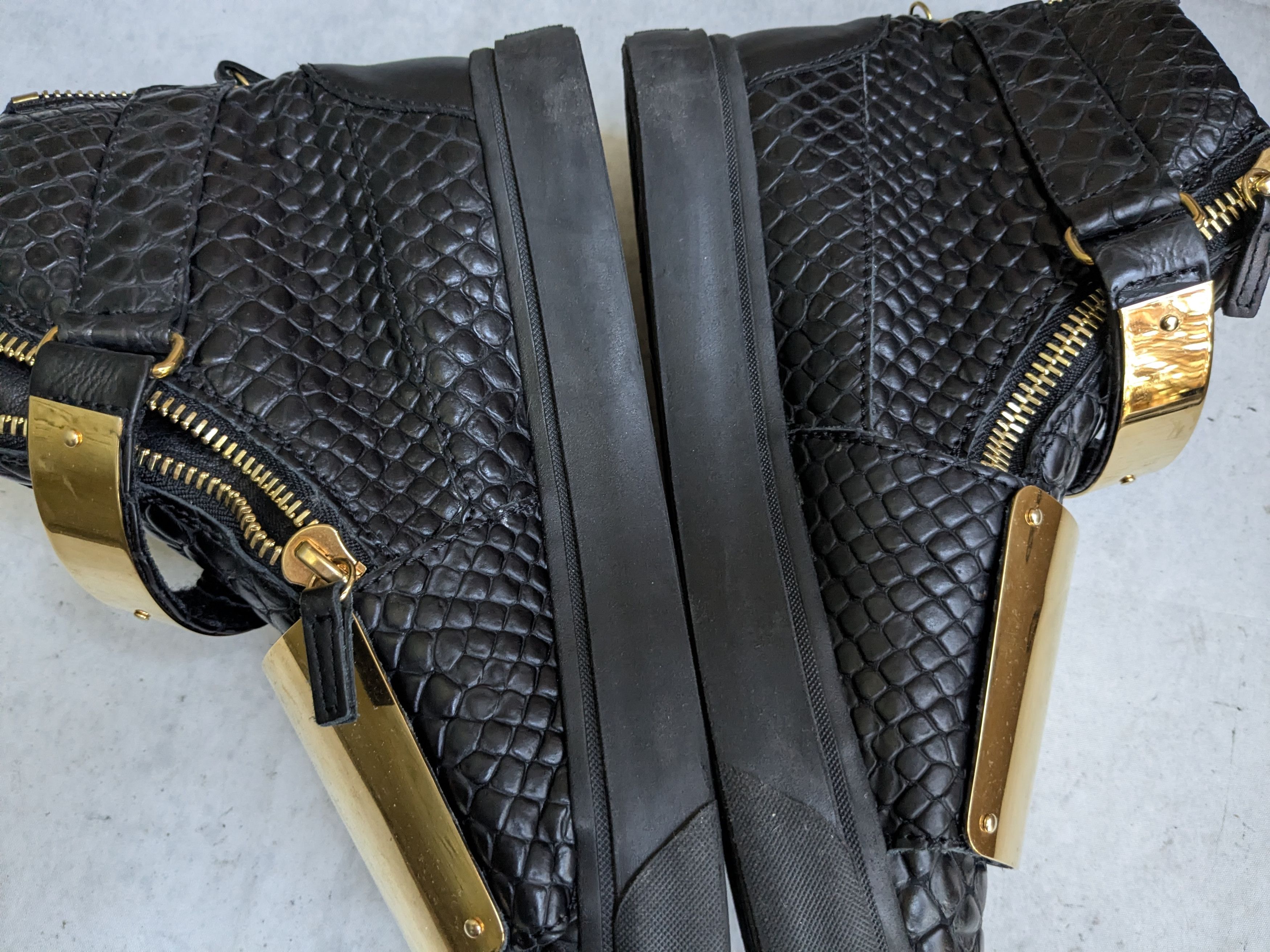Giuseppe Zanotti Giuseppe Zanotti Sneakers Black Gold 11 44 High Tops Size US 11 / EU 44 - 10 Thumbnail