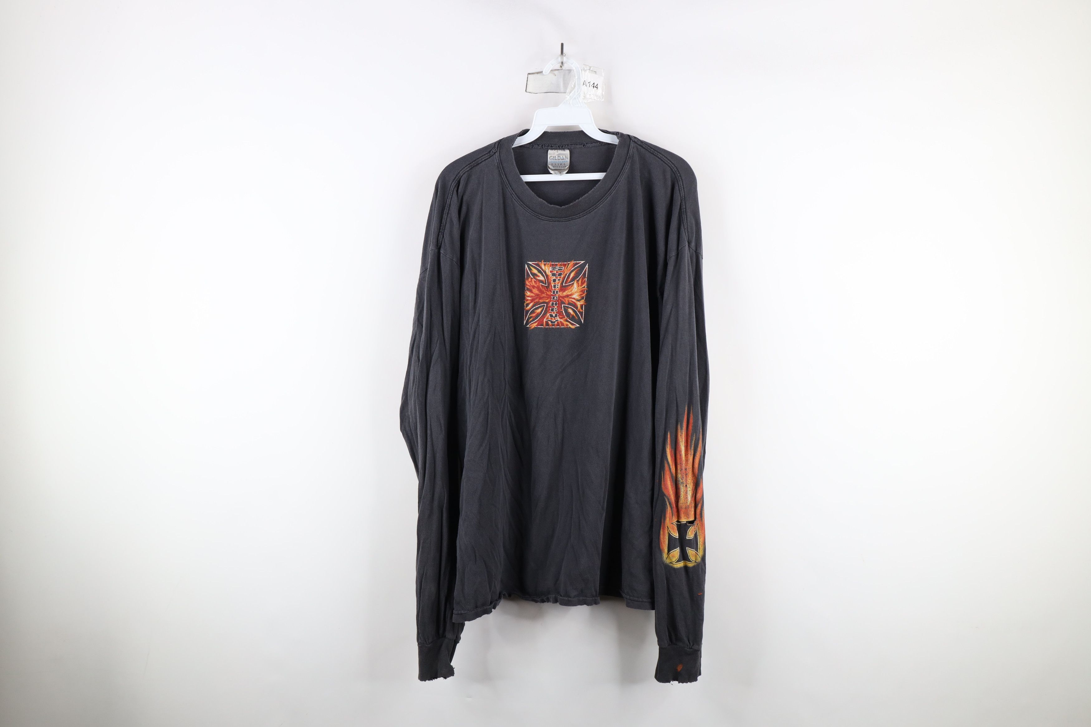 Vintage Vintage 90s Chevy GM Iron Cross Fire Long Sleeve T-Shirt Size US XL / EU 56 / 4 - 1 Thumbnail