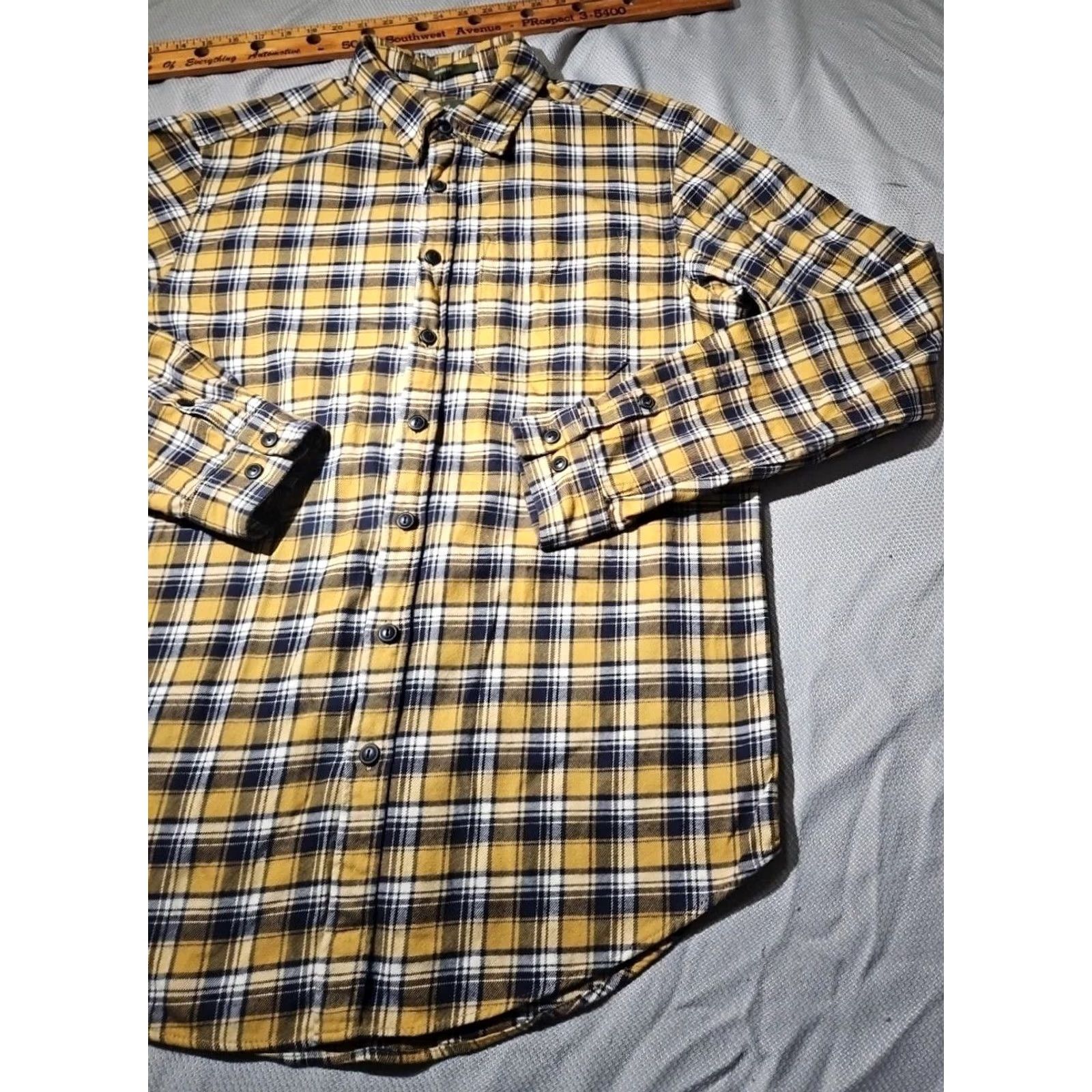 Eddie Bauer Eddie Bauer Shirt Mens LT Yellow Plaid Button Up 90s Brushed Cotton Casual Formal Vintage No Size US L / EU 52-54 / 3 - 3 Thumbnail