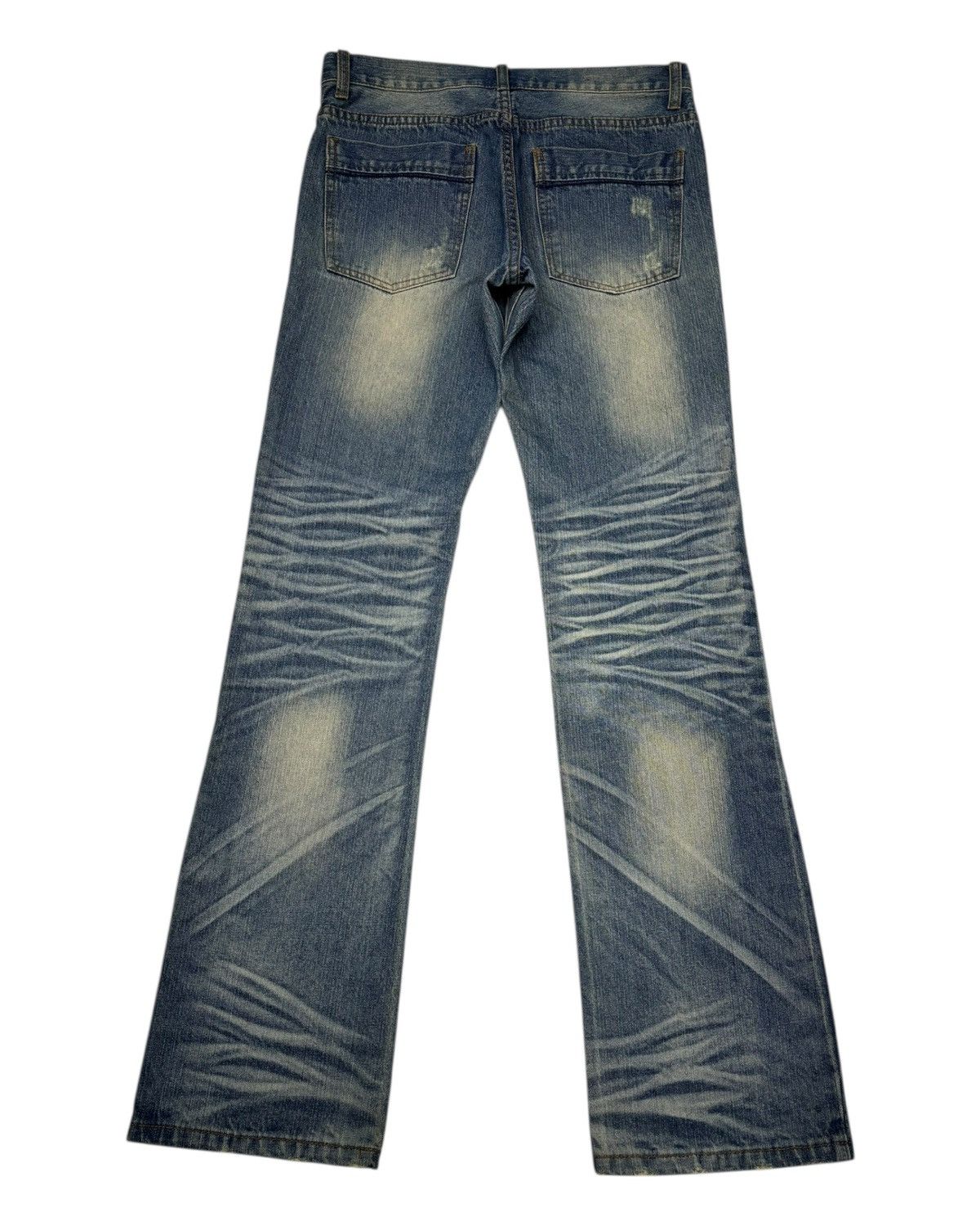 If Six Was Nine × Le Grande Bleu (L.G.B.) × Tornado Mart FLARE SLIM FIT INDECENT CLAWMARK DENIM JEANS Size US 31 - 4 Thumbnail