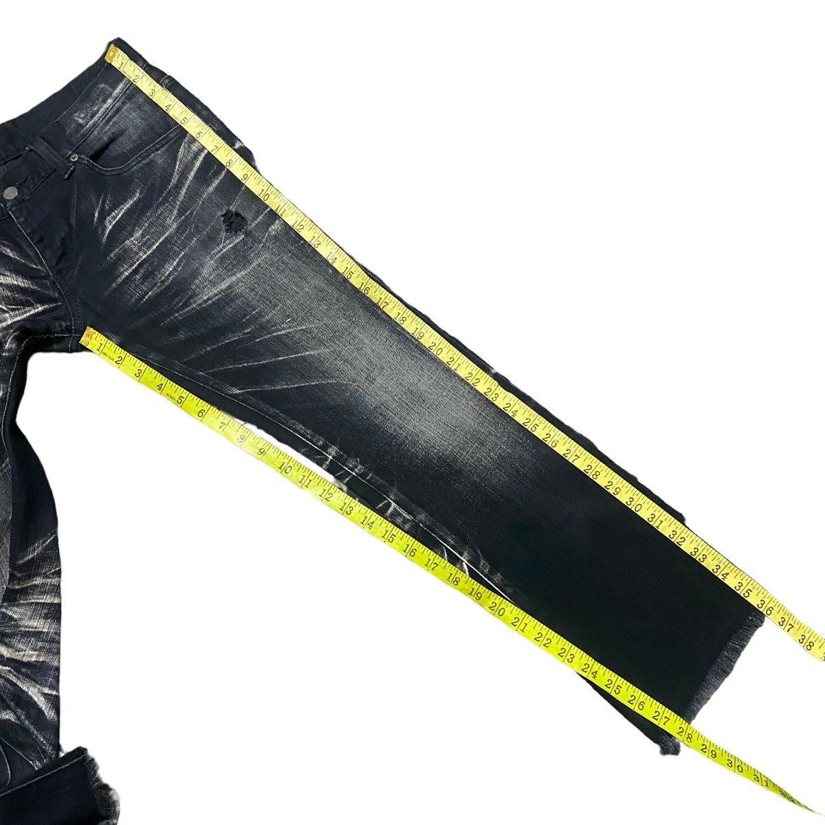 Tornado Mart Tornado Mart Clawmark Black Denim Cropped Jeans Distressed Size US 30 / EU 46 - 16 Thumbnail