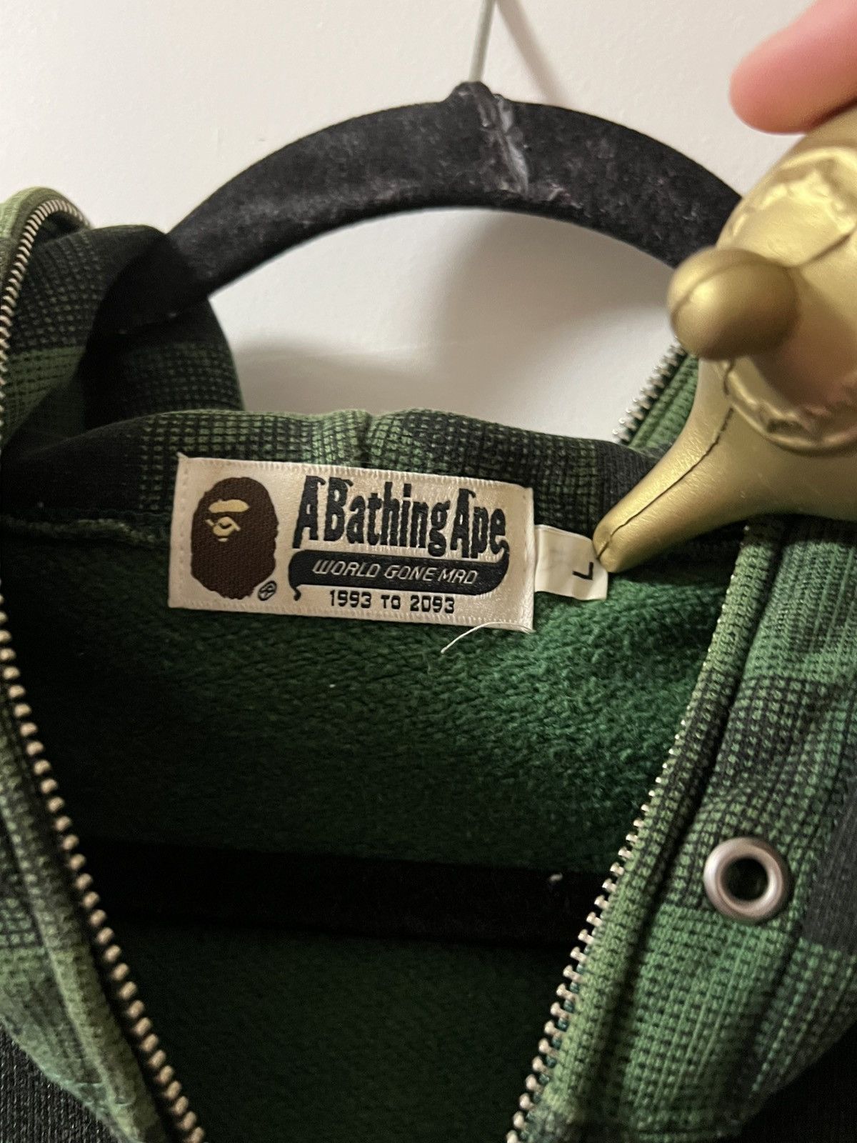 Bape Y2K plaid Bape hoodie Size US L / EU 52-54 / 3 - 5 Thumbnail