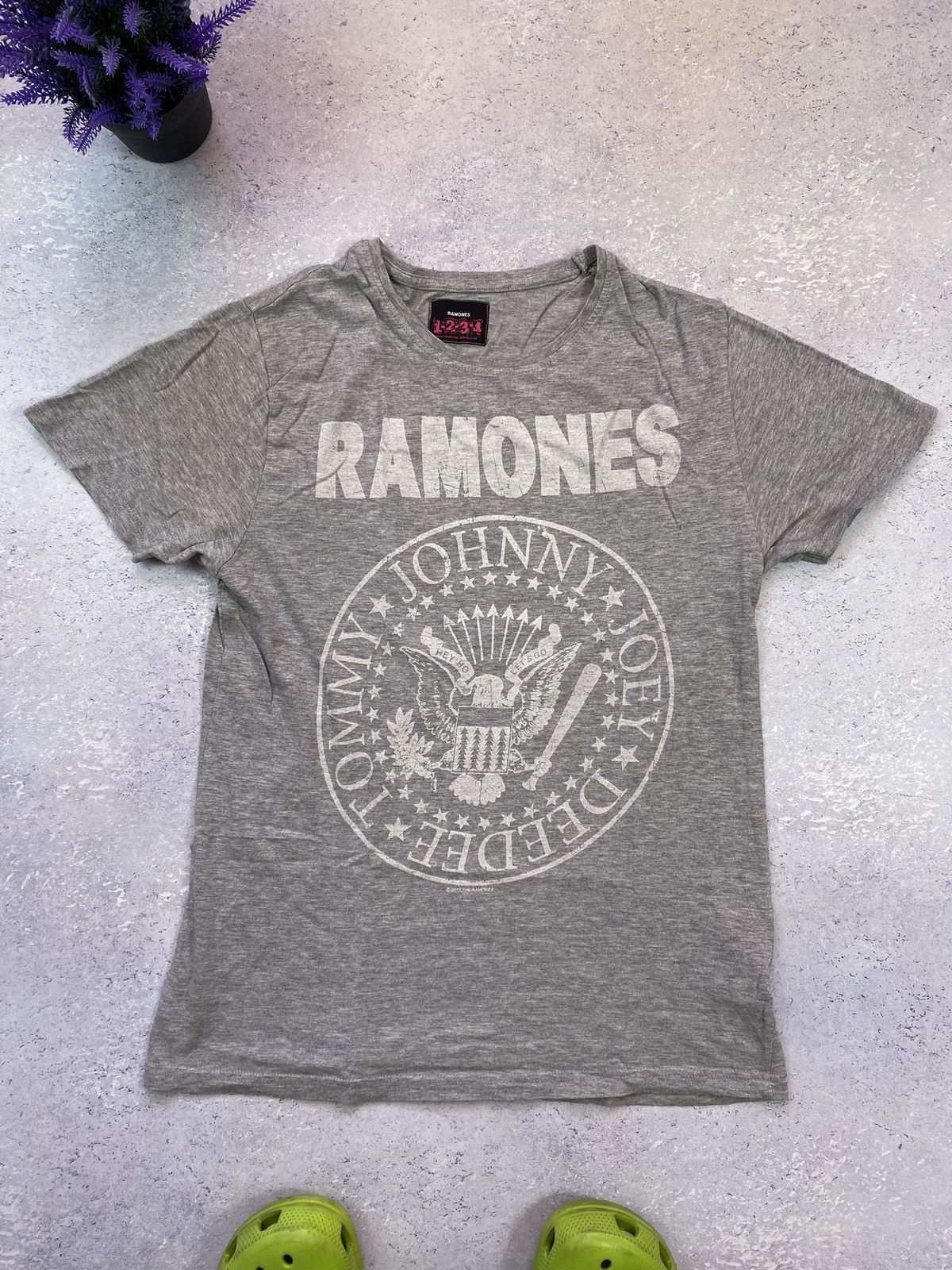 Band Tees Ramones Men’s Grey Rock T-Shirt With Big Logo Size US M / EU 48-50 / 2 - 3 Thumbnail