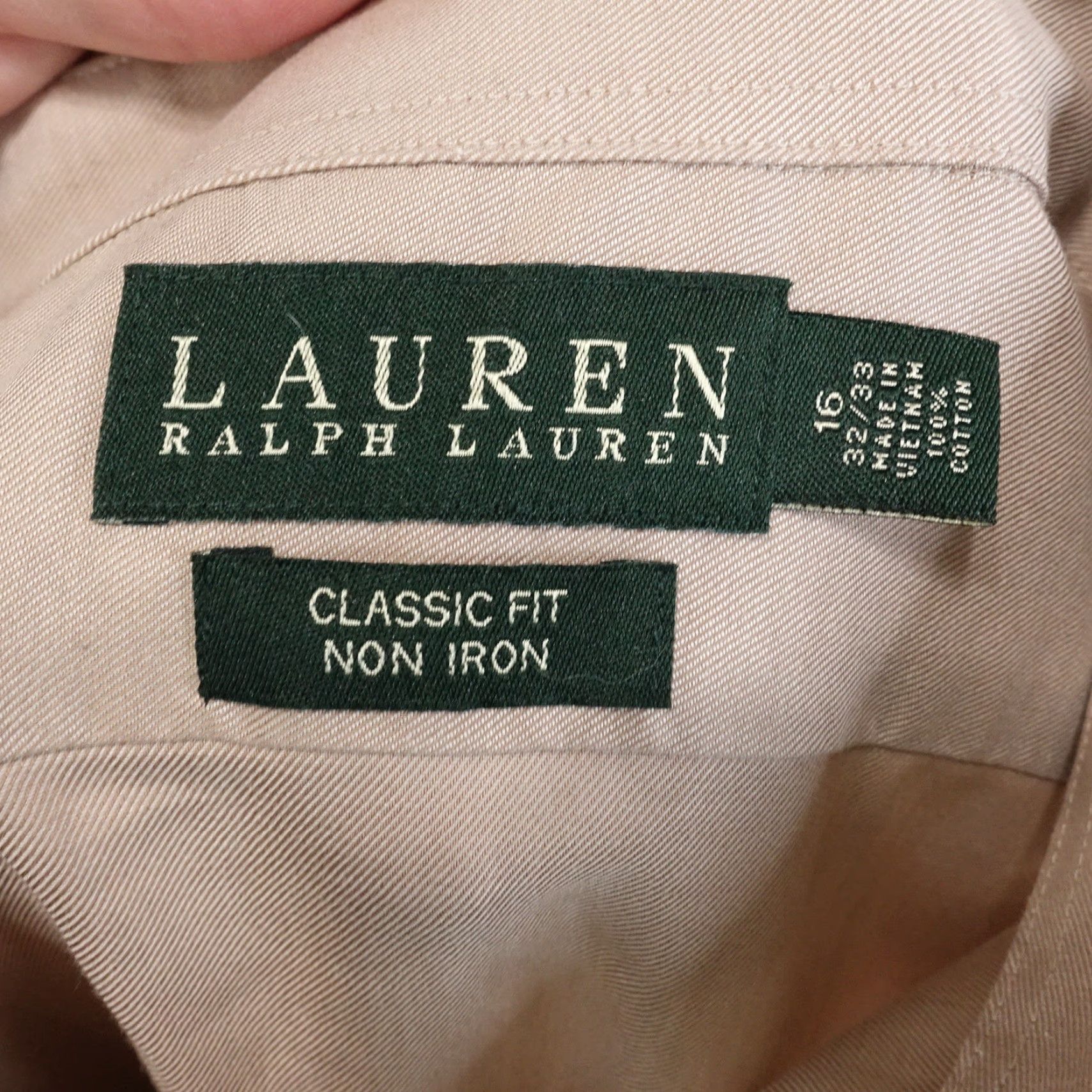 Ralph Lauren Vintage Ralph Lauren Classic Fit Non Iron Brown Dress Shirt Adult Medium 16 Mens Size 42R - 8 Thumbnail
