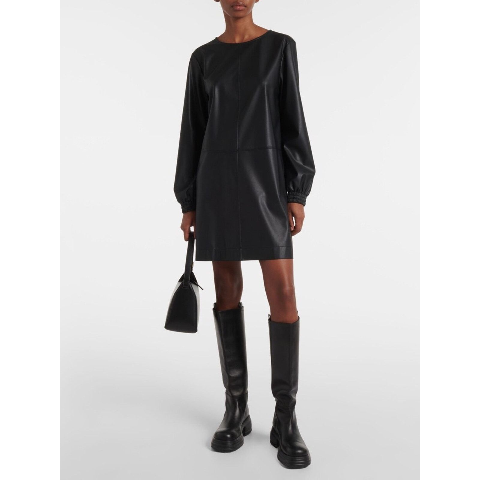 Max Mara NEW! $295 MaxMara Leisure Womens Pepe Faux Leather Dress L Size L / US 10 / IT 46 - 1 Thumbnail