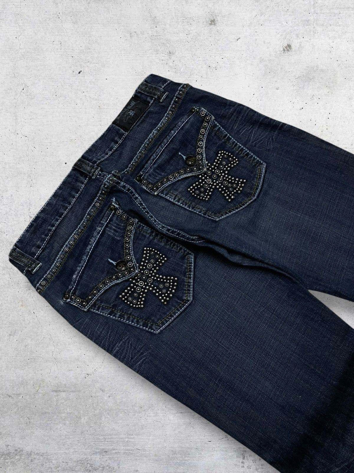 Japanese Brand VINTAGE ROCK&ROLL AFFLICTION CROSS FLARED OG DESIGNER DENIM Size US 32 / EU 48 - 6 Thumbnail