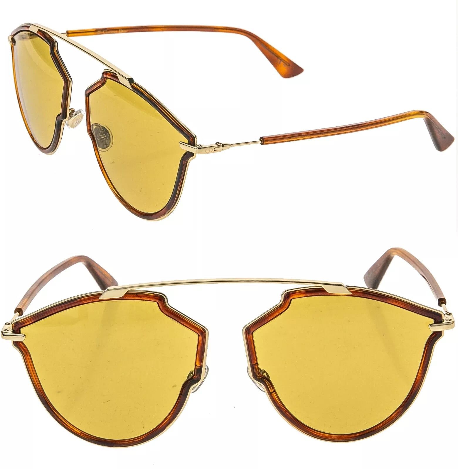 Christian Dior Monsieur CHRISTIAN DIOR SO REAL Gold Aviator Sunglasses SOREALRISE Size ONE SIZE - 1 Thumbnail