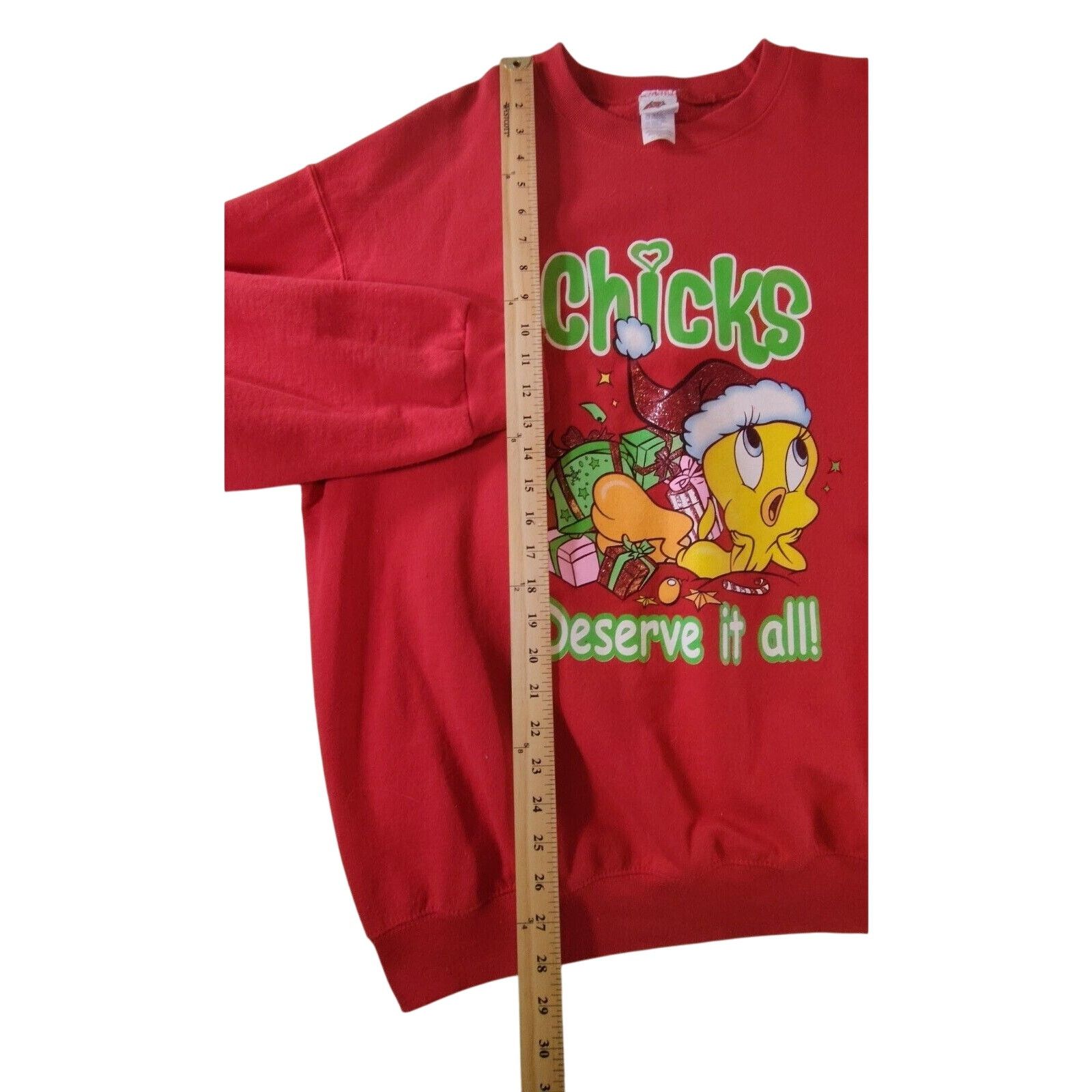 Disney VTG Looney Tunes Chicks Deserve It All Sweatshirt X Large Size US XL / EU 56 / 4 - 4 Thumbnail