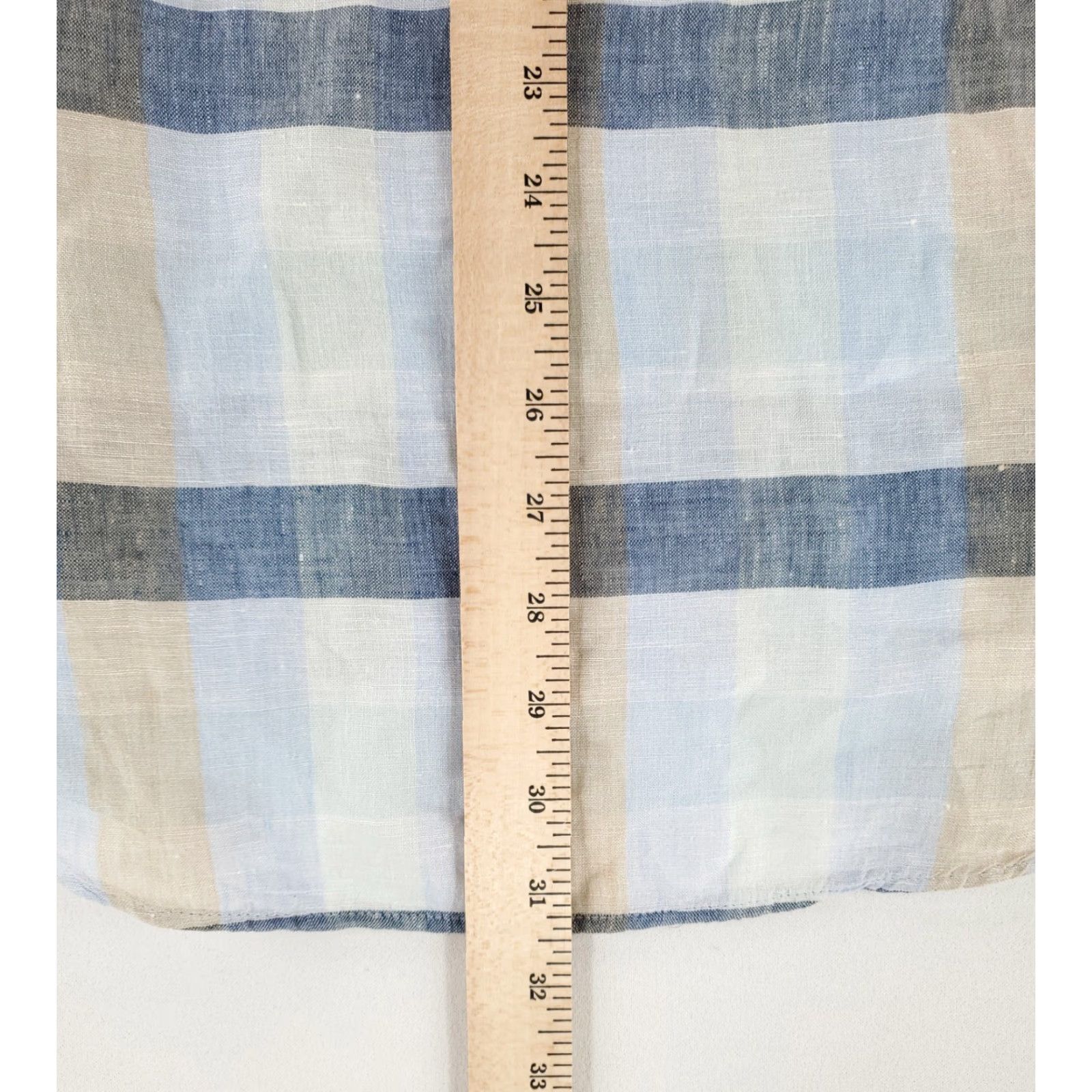 Billy Reid Billy Reid Button-Up Shirt 100% Linen Blue Tan Plaid Mens M Long Sleeve Size US M / EU 48-50 / 2 - 6 Thumbnail