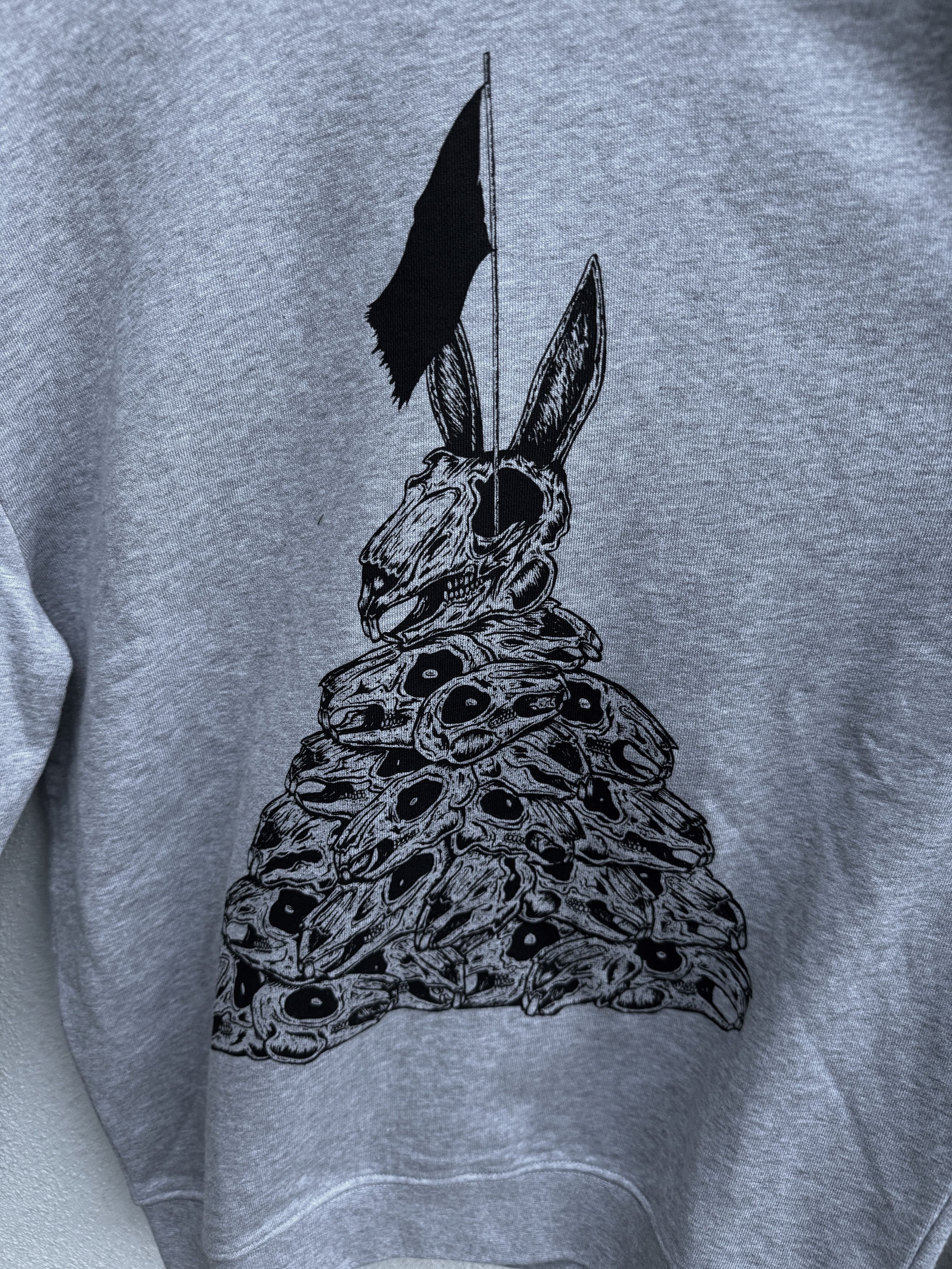 Alexander McQueen McQ Alexander McQueen Grey Sweater Black Angry Bunny Print S Size US S / EU 44-46 / 1 - 6 Thumbnail