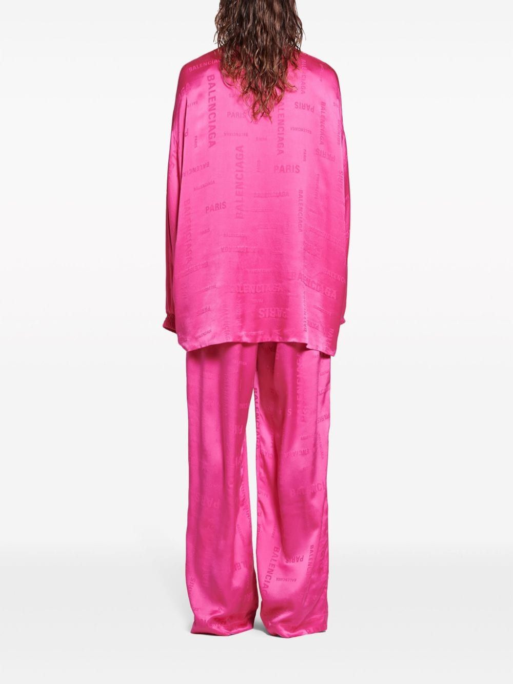 Balenciaga o1s1rm0725 Bal Paris Allover Fluid Tracksuit Jacket in Pink Size XS / US 0-2 / IT 36-38 - 7 Thumbnail