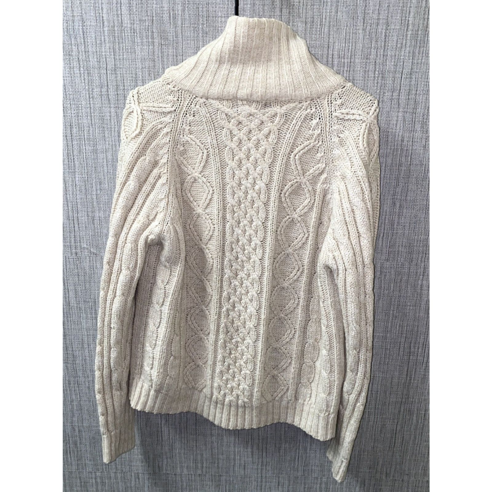 Vintage VINTAGE Bullums Mens Beige Acrylic Cable-Knit Full Zip Sweater M Full Zip Beige Mens Size M Bullums Sweater Size US M / EU 48-50 / 2 - 6 Thumbnail