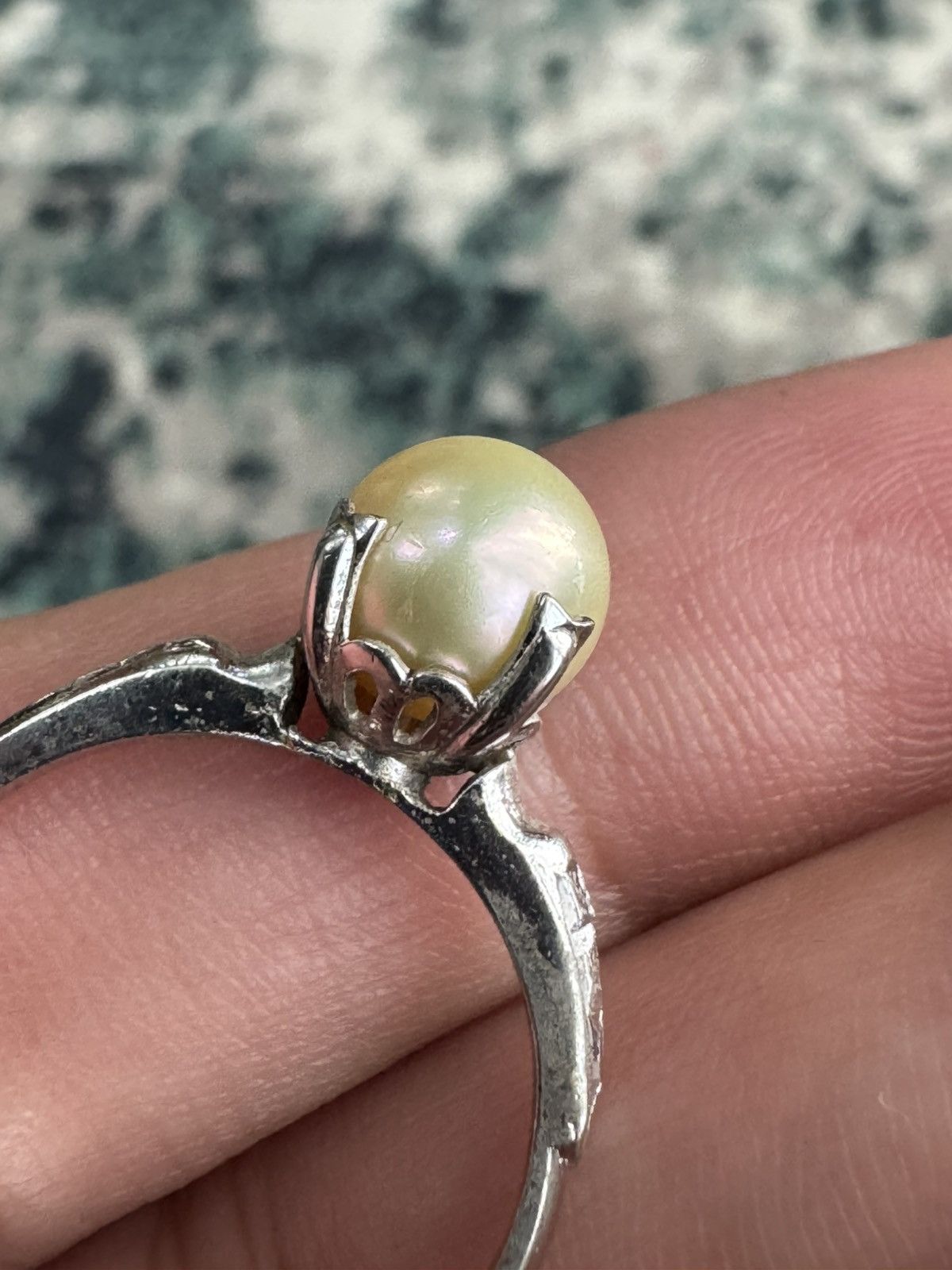 Jewelry NATURAL PEARL SILVER RING SIZE 17mm Size ONE SIZE - 7 Thumbnail